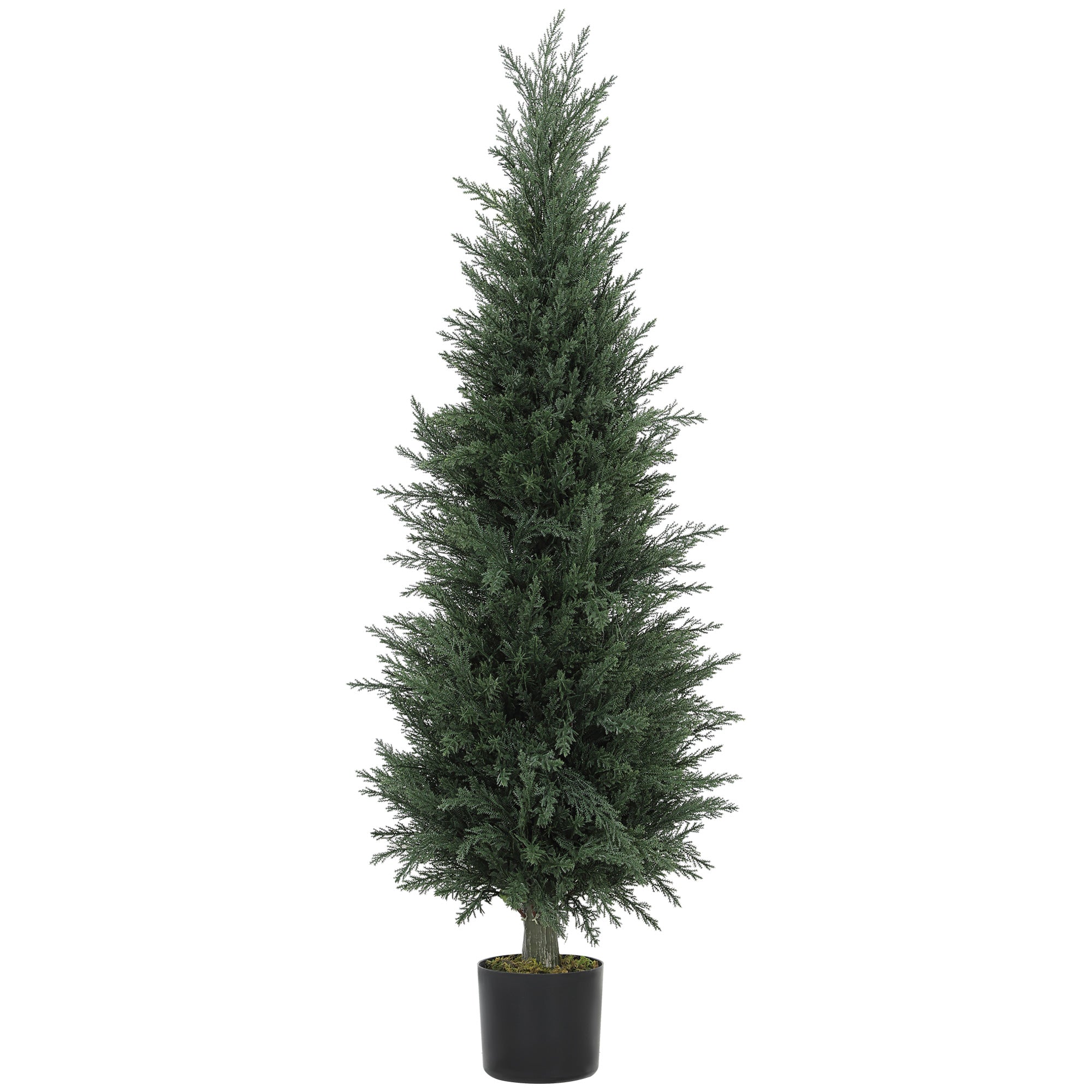 Large Artificial Cypress 120 cm Artificial Plant, Artificial Plants in Pot, UV Resistant Artificial Cypress Tree Decor for Living Room Bedroom Office Balcony