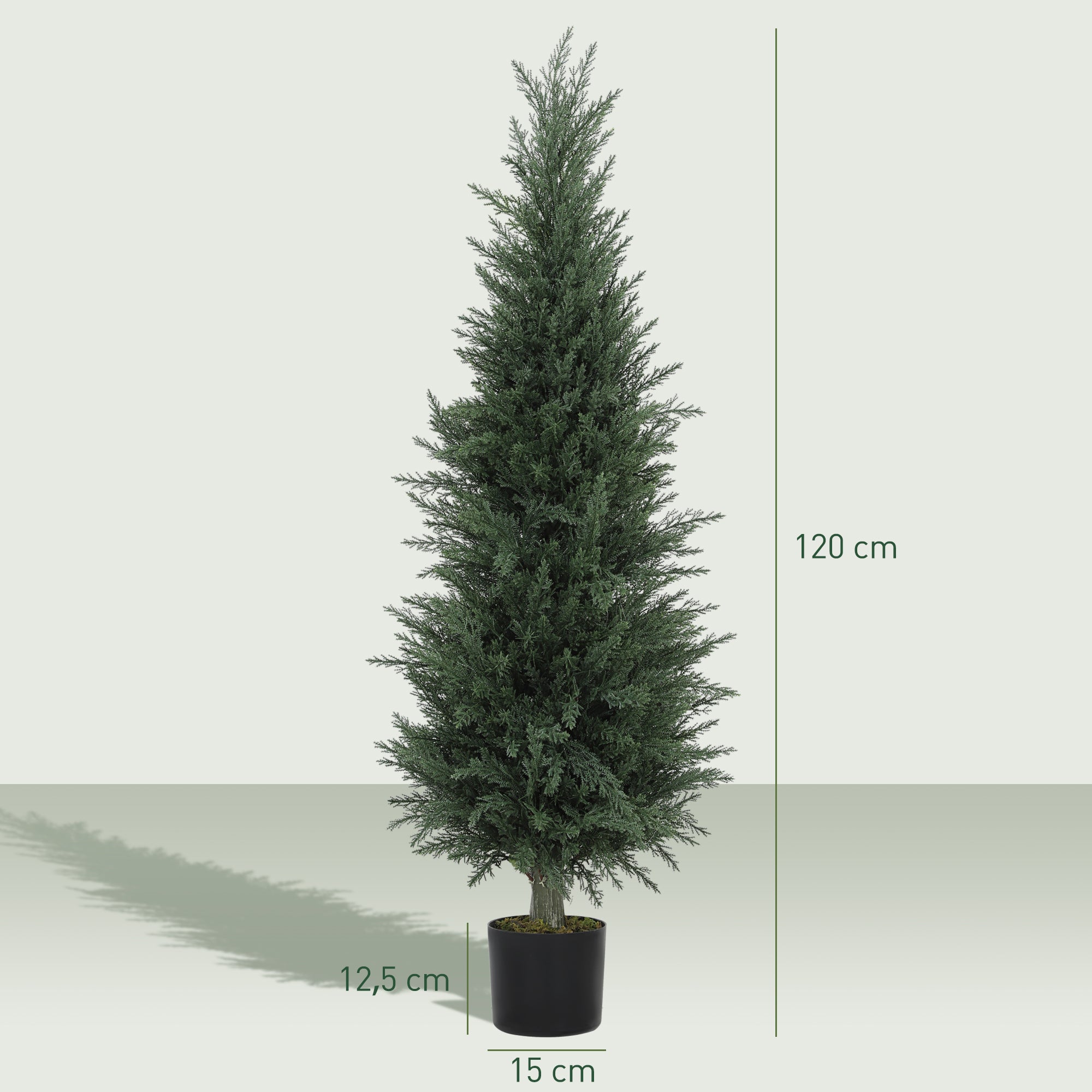 Large Artificial Cypress 120 cm Artificial Plant, Artificial Plants in Pot, UV Resistant Artificial Cypress Tree Decor for Living Room Bedroom Office Balcony