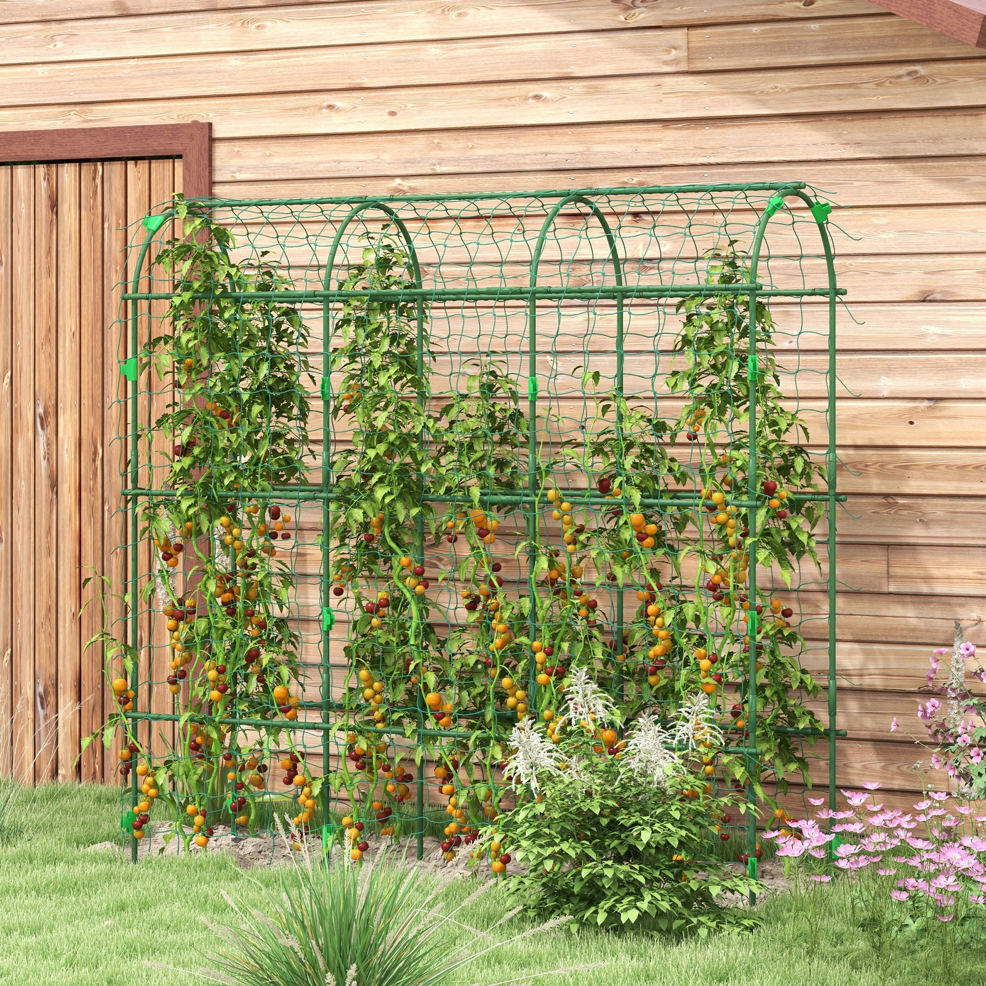 Metal Trellis Arch Rustproof Plant Support for Climbing Plants Cucumbers Trellis 43 x 182 x 183 cm Garden Trellis Plant Trellis for Tomatoes, Vegetables, Flowers Climbing Plants Black