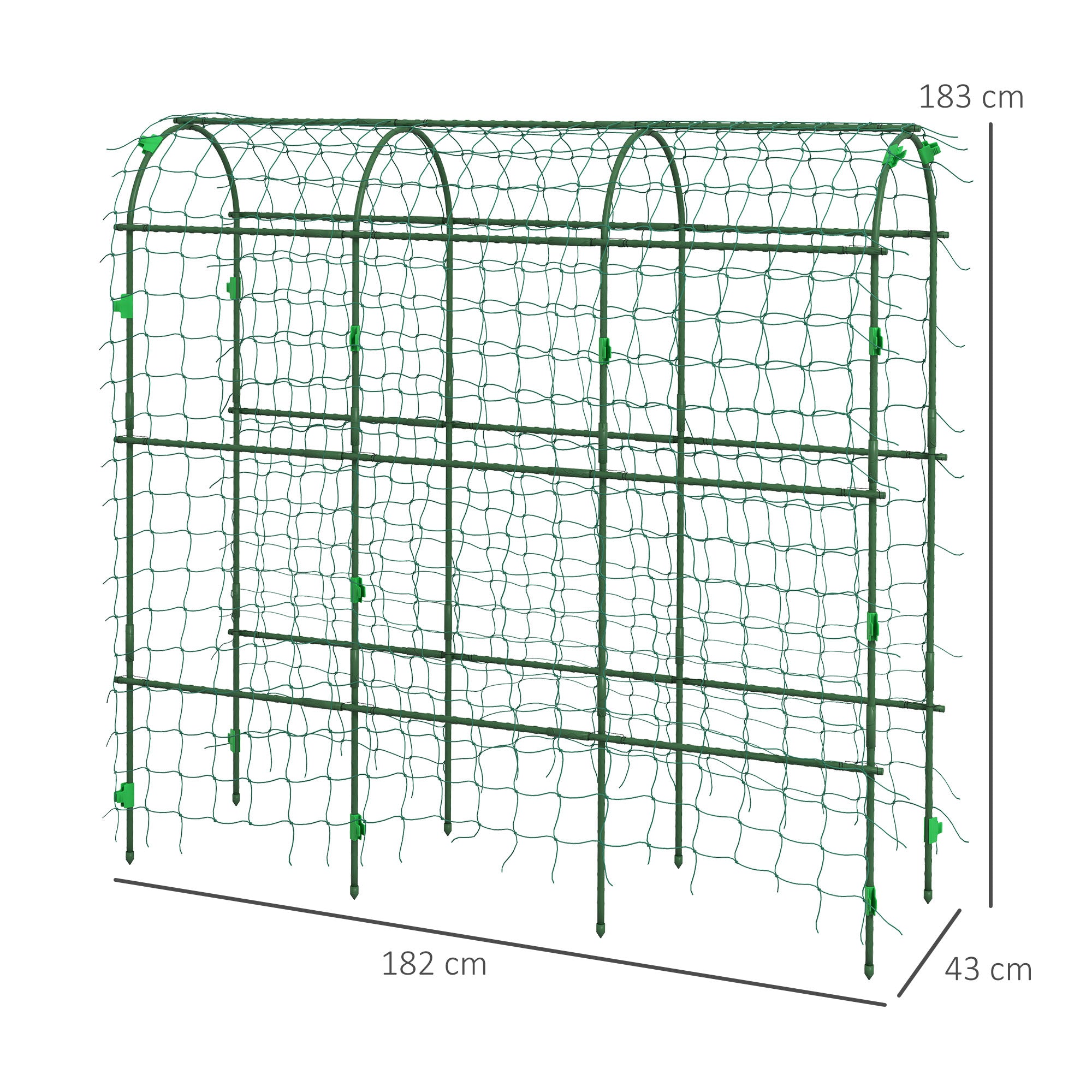 Metal Trellis Arch Rustproof Plant Support for Climbing Plants Cucumbers Trellis 43 x 182 x 183 cm Garden Trellis Plant Trellis for Tomatoes, Vegetables, Flowers Climbing Plants Black