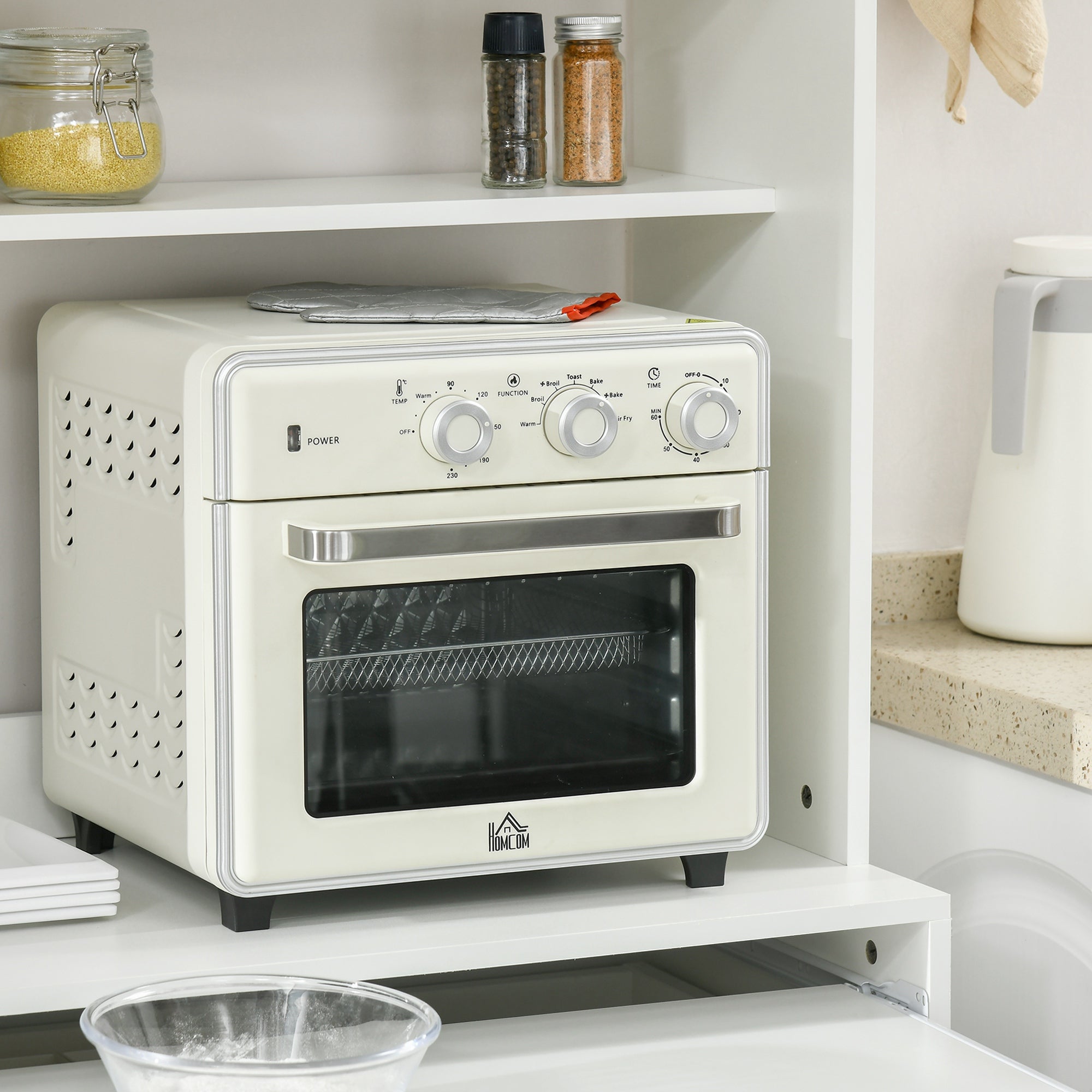 Kitchen Pantry Sideboard Buffet Cabinet with 4 Doors Sliding Tray Adjustable Shelf Drawer Open Microwave Worktop 70x40x180 cm White