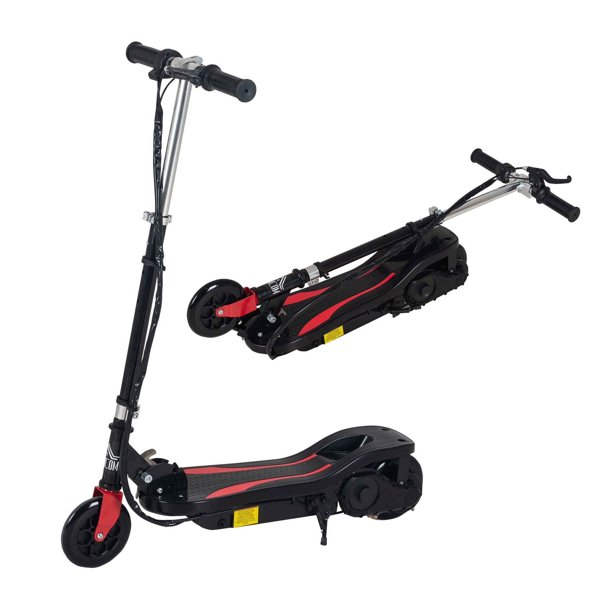 Foldable Electric Scooter for Kids 7-14 Years Max. 50 kg Scooter with Max Speed 12 km/h Adjustable Height Start Switch and Brakes 75x36x82-93 cm Black