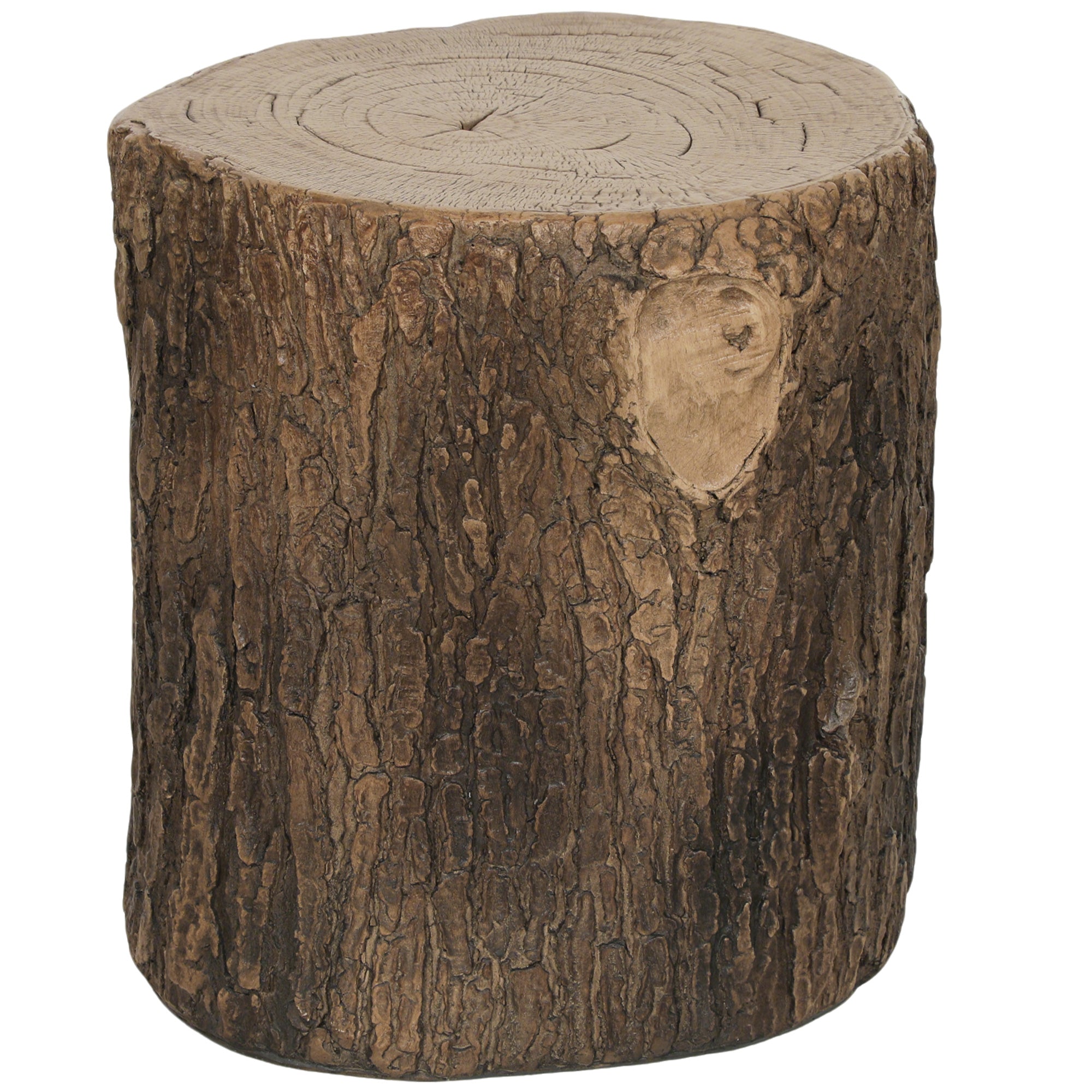 Decorative Garden Tree Trunk Ø38x42 cm Natural Style in Magnesium Oxide Use as Side Table Stool or Plant Stand Indoor and Outdoor