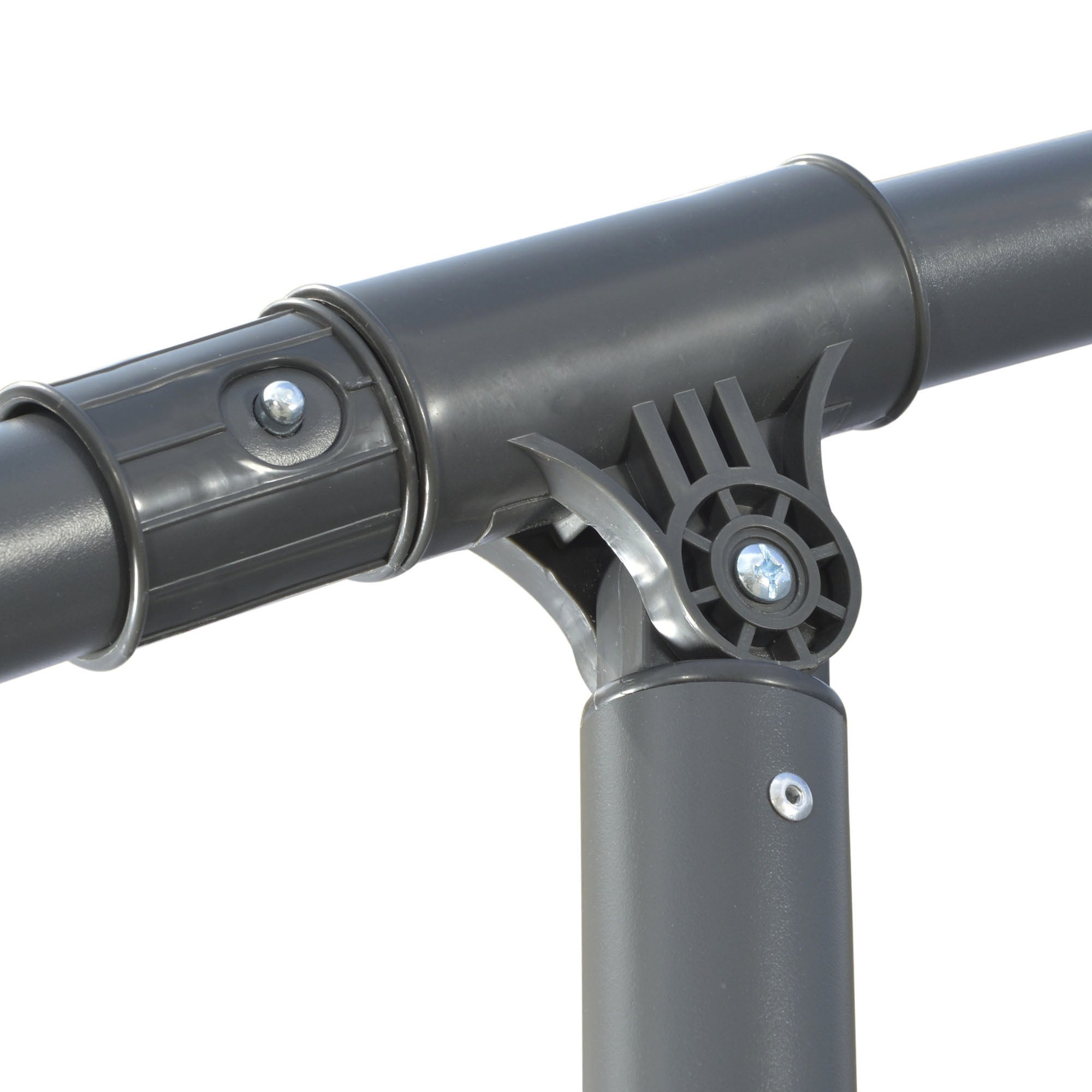 Cantilever Umbrella, Ø2.92m Patio Umbrella with Hand Crank, Weights, Umbrella Cover, Cross Base, Market Umbrella for Balcony, Steel, Oxford Dark Grey