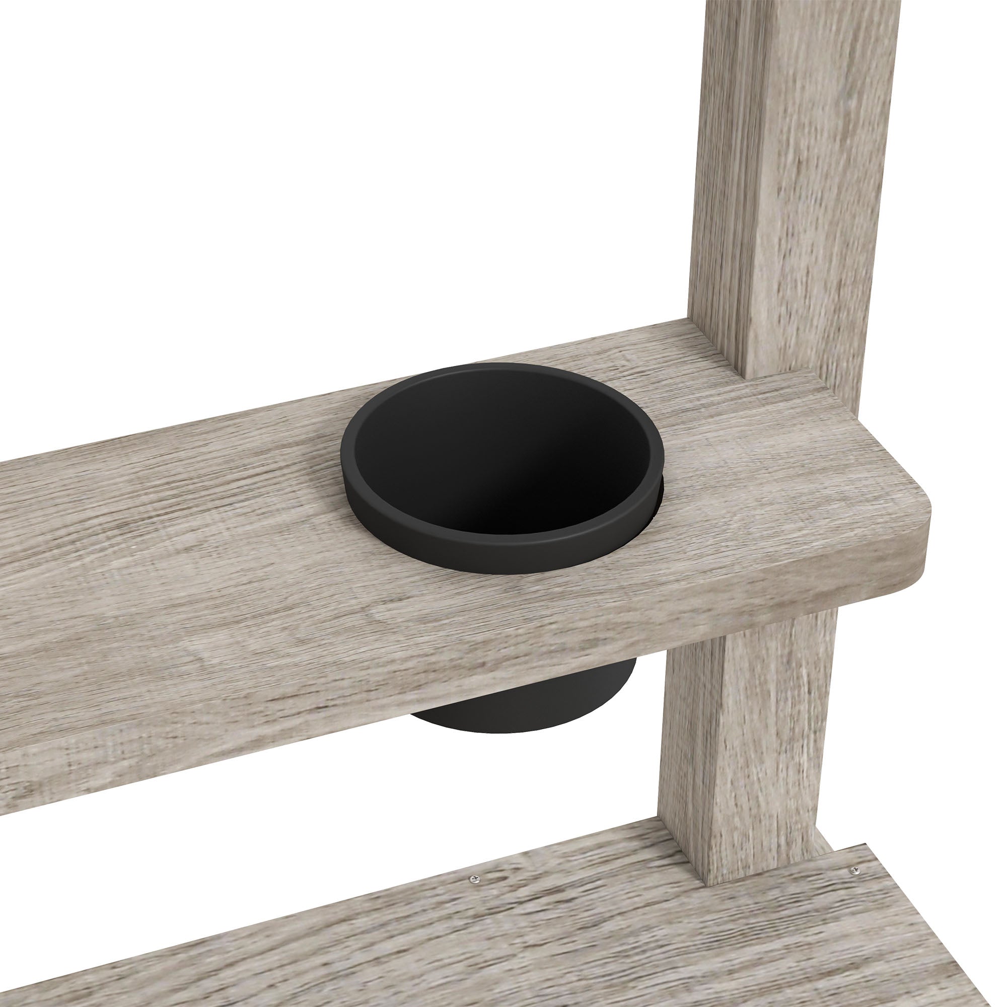 Sandbox with Kitchen Elements, Wooden Sandpit, 154 x 80 x 60 cm Sandbox Bottomless Design for 3-7 Year Olds Children, Garden, Gray