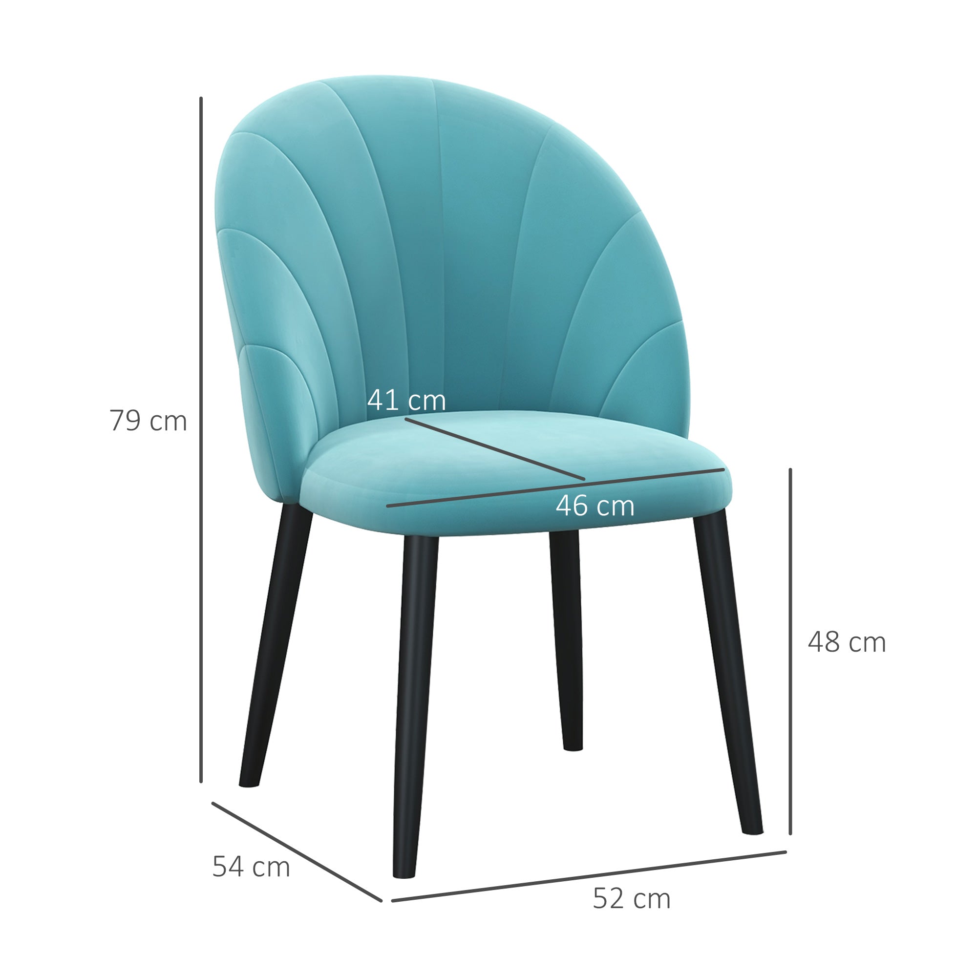 Set of 2 Velvet Dining Room Chairs, Kitchen and Living Room Chairs with Metal Legs and Shell Back, Beige