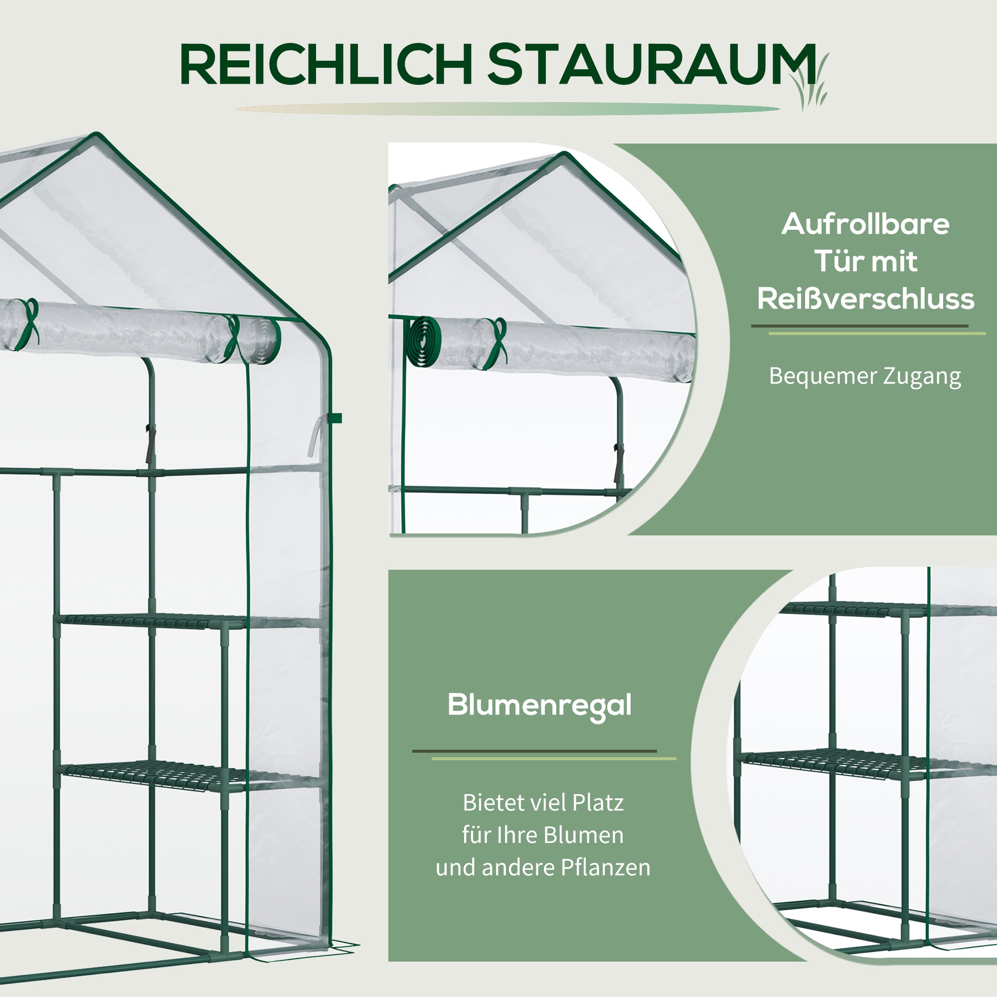 Walk-in Greenhouse Tomato Greenhouse Cold Frame with 6 Shelves Transparent Steel PVC Plastic 142 x 73 x 195 cm