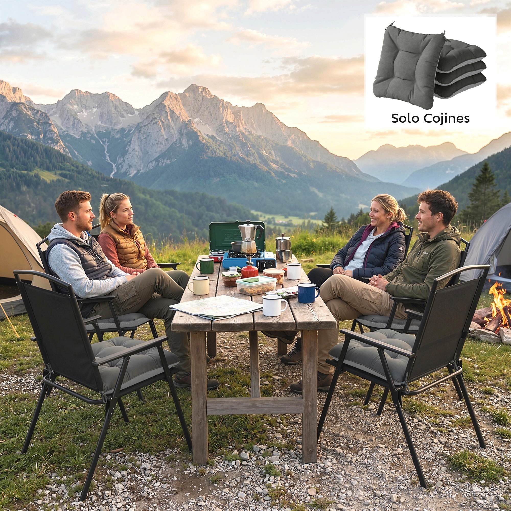 4-Pack Outdoor Chair Cushions with Ties & Non-Slip Back, Water-Resistant, UV30+ Protection, 15.6 x 15.6 x 4 in (39.5 x 39.5 x 10 cm) — Dark Gray