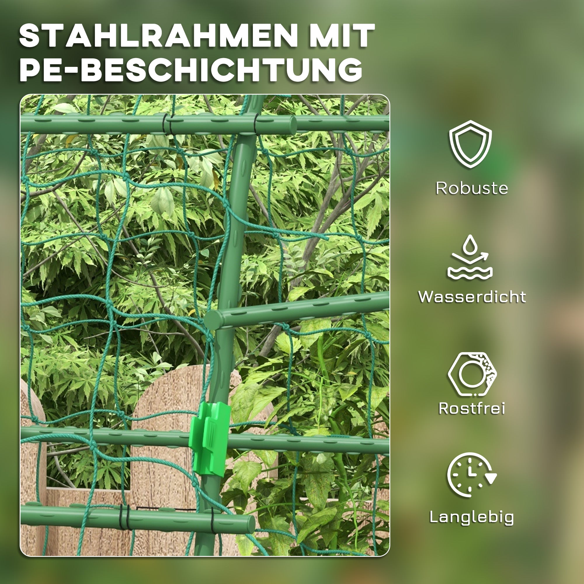 Metal Trellis Rustproof Plant Trellis for Climbing Plants Cucumbers Trellis 144 x 167 x 206 cm Garden Trellis Plant Trellis for Tomatoes, Vegetables, Flowers Climbing Plants Black