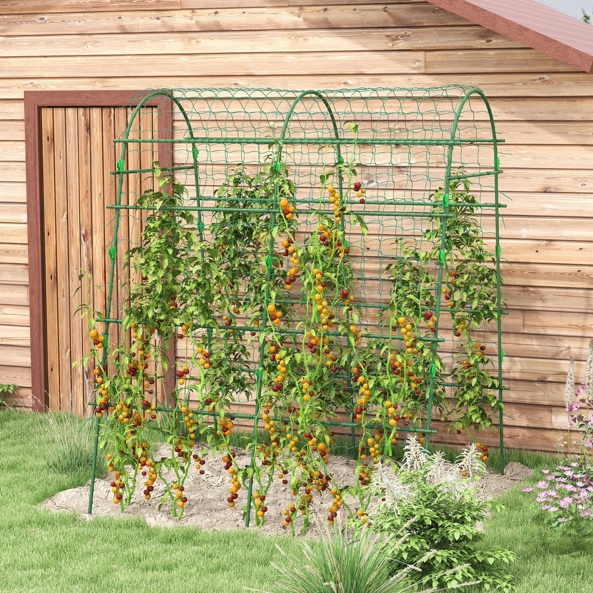 Metal Trellis Rustproof Plant Trellis for Climbing Plants Cucumbers Trellis 144 x 167 x 206 cm Garden Trellis Plant Trellis for Tomatoes, Vegetables, Flowers Climbing Plants Black