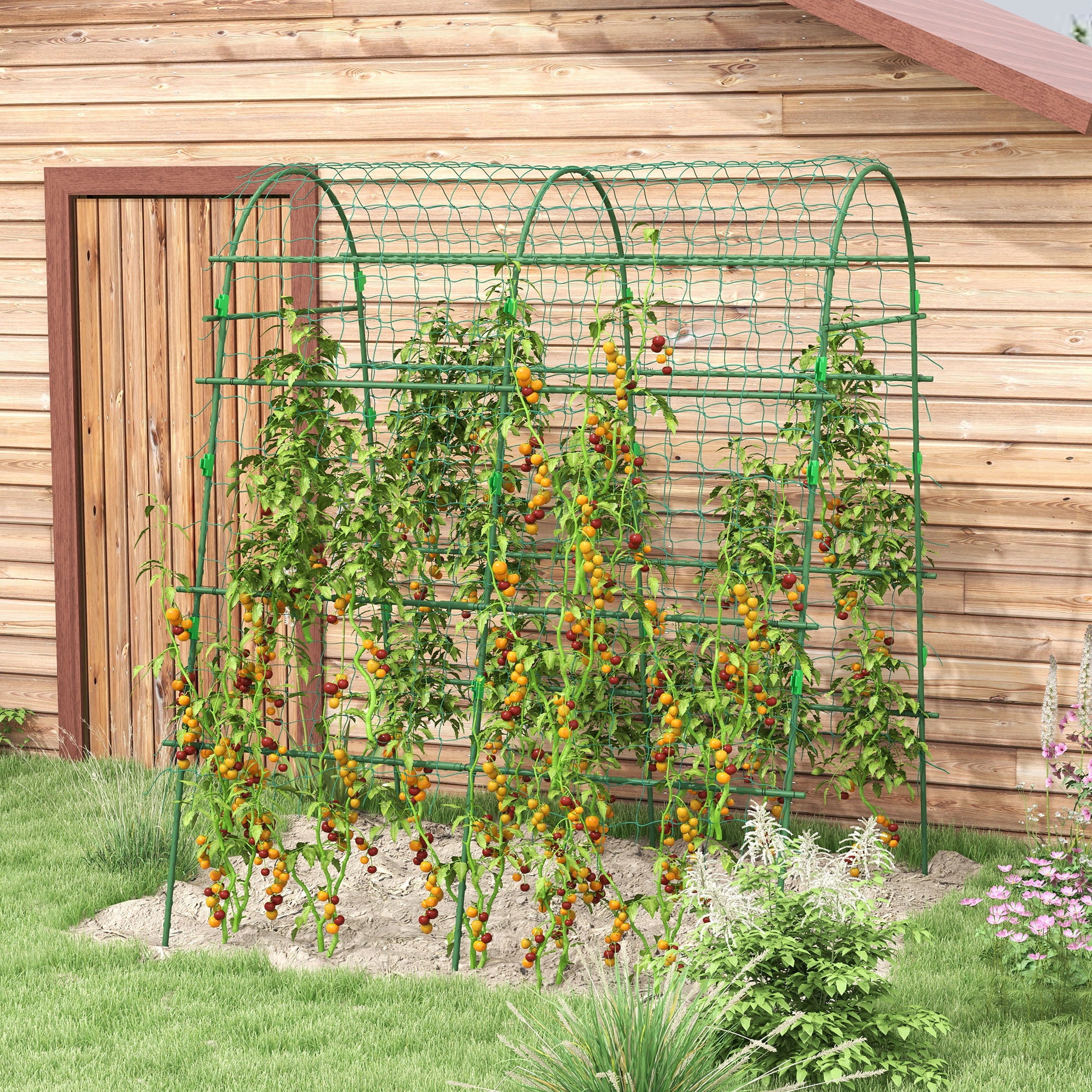 Metal Trellis Rustproof Plant Trellis for Climbing Plants Cucumbers Trellis 144 x 167 x 206 cm Garden Trellis Plant Trellis for Tomatoes, Vegetables, Flowers Climbing Plants Black