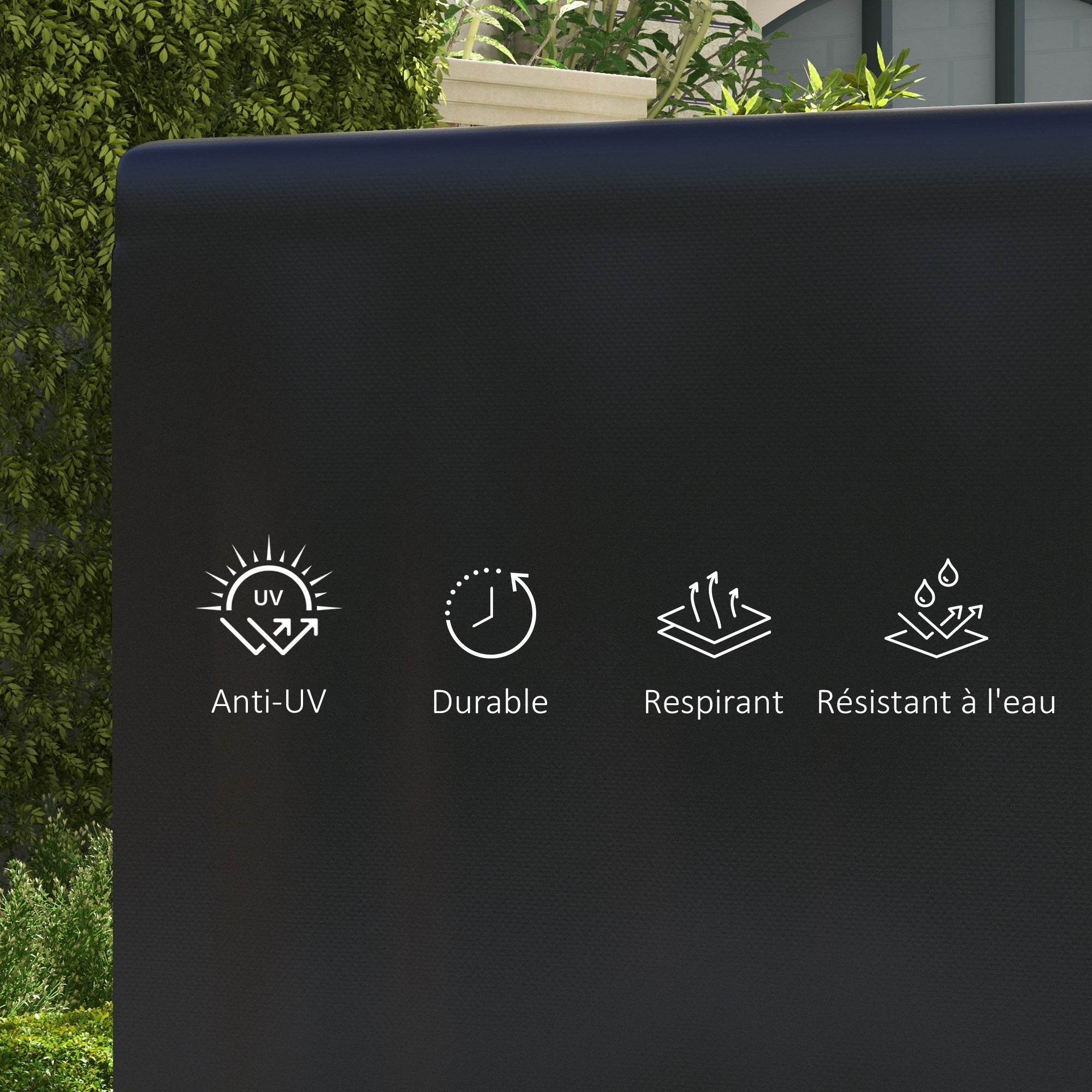 Garden Swing Protective Cover Waterproof Tarp 2.15L x 1.55W x 1.5H m PE Black