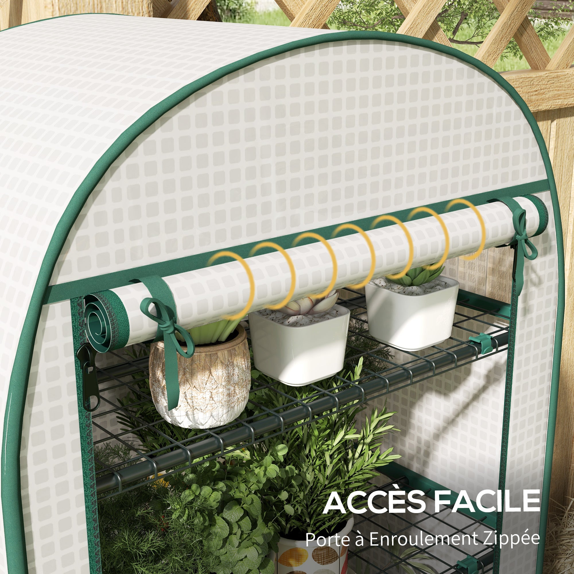 4-Tier PE Garden Greenhouse with Shelves, Balcony Greenhouse, Reinforced 130 g/m² Tarpaulin, Steel Frame, Roll-Up Zippered Door, for Vegetables Plants Flowers, 80 x 50 x 160 cm, White