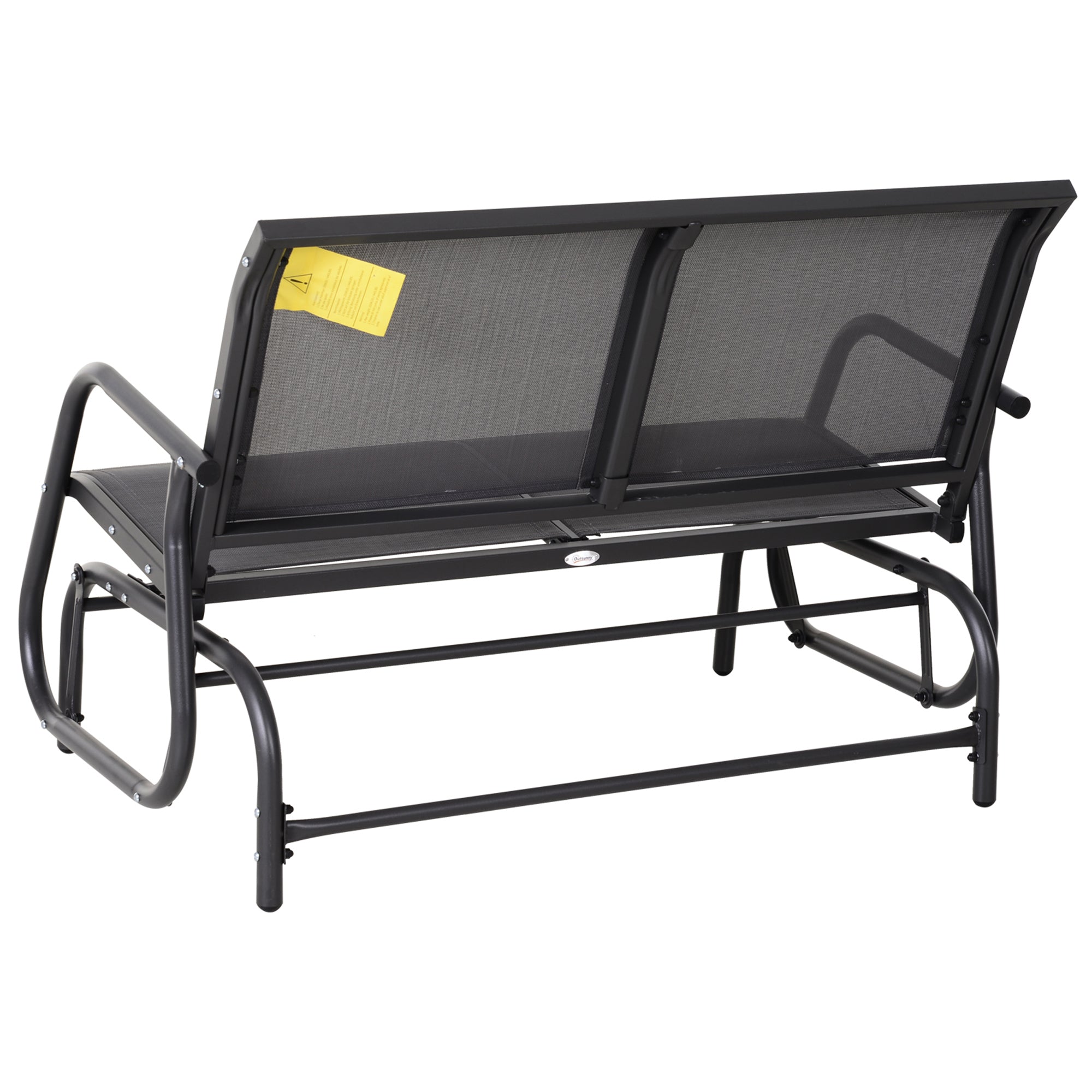 2-Seater Rocking Chair Garden Bench with Rocking Mechanism Garden Swing Bench made of Metal Park Bench up to 200 kg loadable Garden Furniture for Garden, Terrace, Porch 120 x 70 x 85 cm Gray