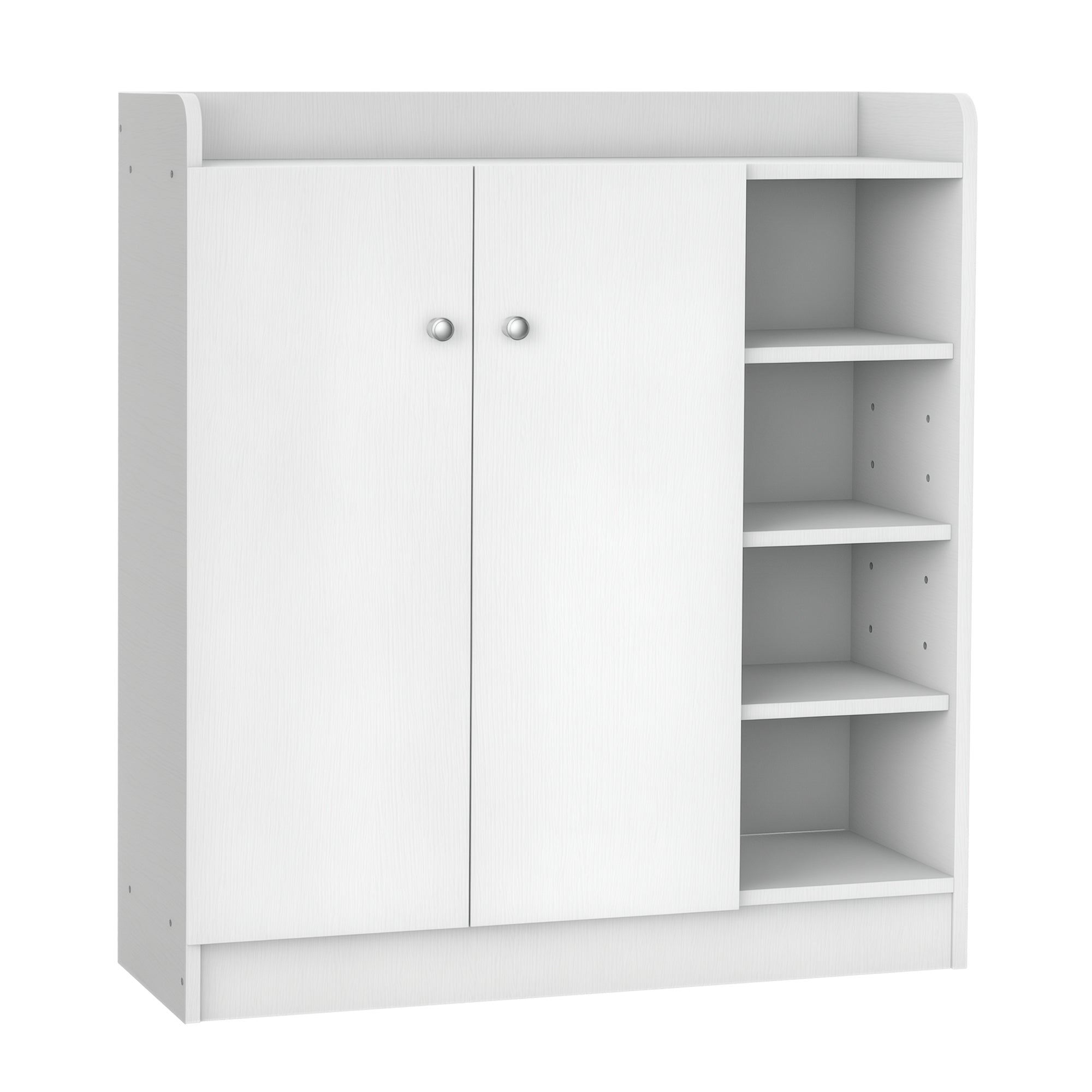 Shoe Cabinet Shoe Rack Cupboard Dresser Hallway Cabinet Highboard Cabinet Shelf 2 Doors 4 Compartments White 83 x 30 x 90 cm