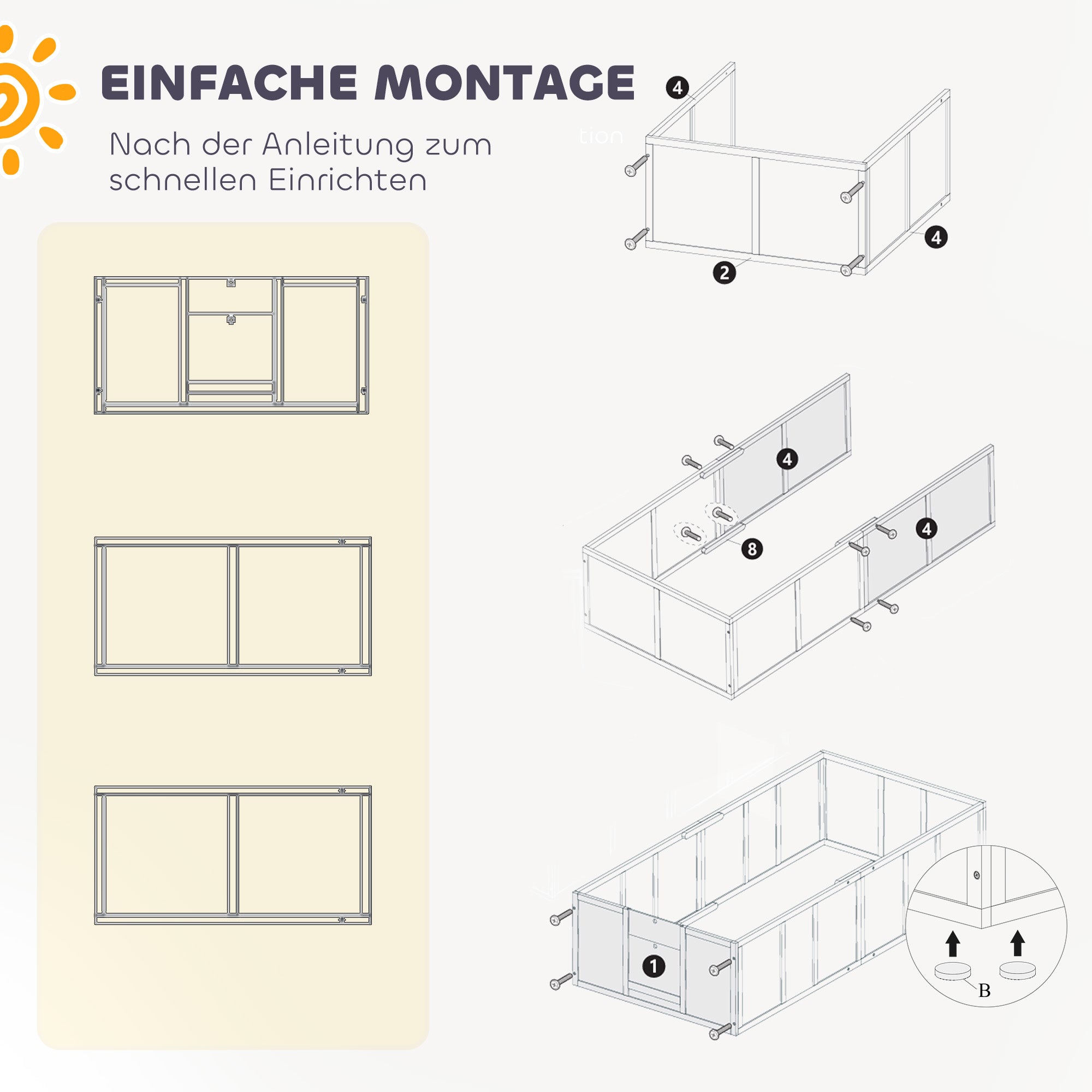 Whelping Box for Puppies, Puppy Pen with Adjustable Door, Non-Slip Dog Playpen, Puppy Playpen, Puppy Whelping Box for Small to Large Dogs, 196x96x48 cm, White