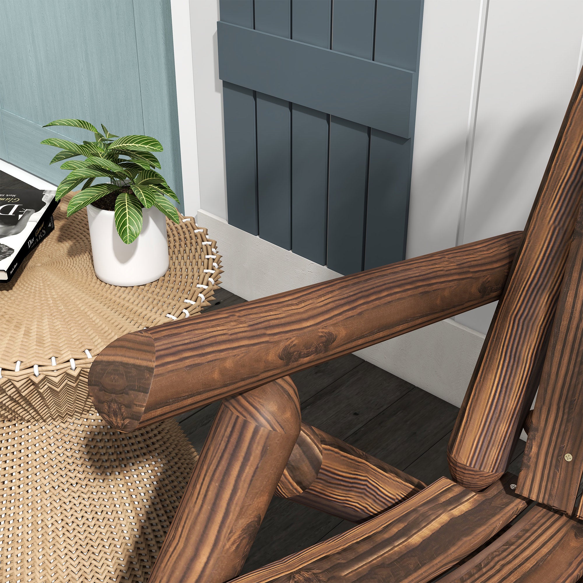 Adirondack Chair Weatherproof Adirondack Chair made of Wood Outdoor Garden Chair with High Backrest and Armrests Balcony Chair Garden Seat for Garden, Terrace Balcony 83 x 68 x 101 cm Charcoal