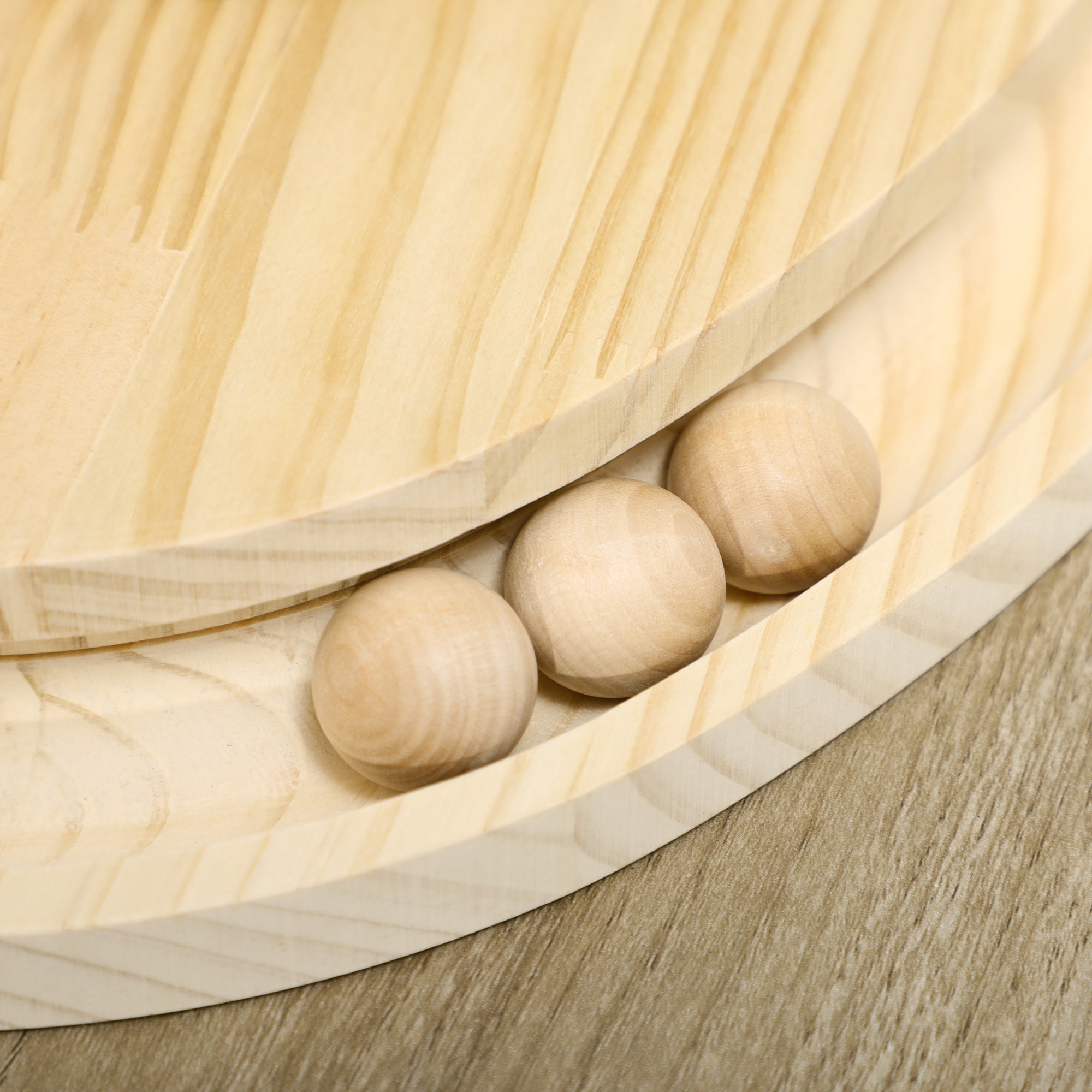 Interactive Cat Toy, 2-in-1 Design Scratching Toy with Scratching Board and Ball Track, Cat Scratching Furniture, Jute, Pine Wood, Natural+Coffee, 39.5 x 32.5 x 14.5 cm