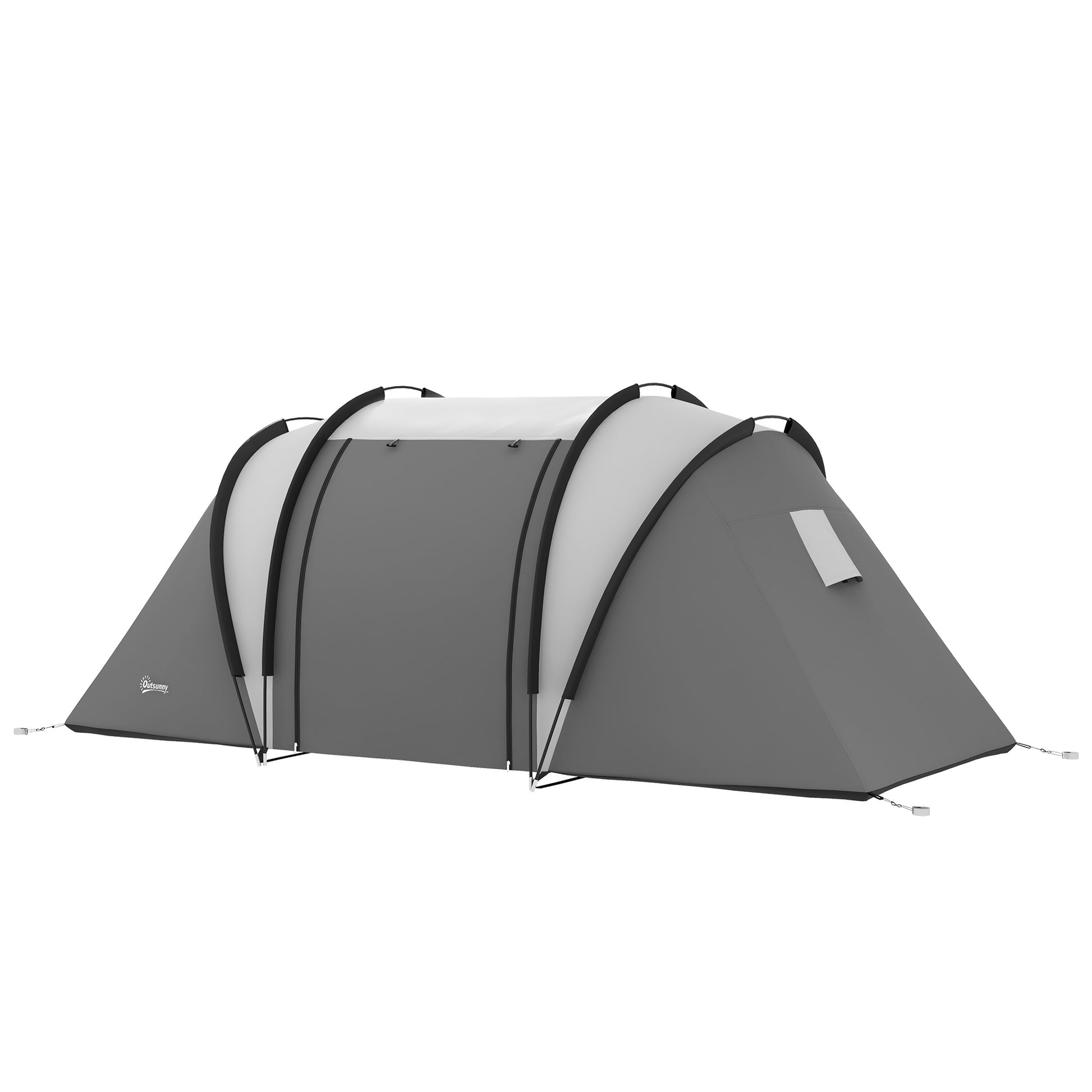 Camping Tent for 4-5 Persons, Lightly Water Repellent Family Tent with 2 Rooms, Side Door, Window, Tent with 3000mm Water Column, Tunnel Tent, Dome Tent for Camping, Travel, Garden