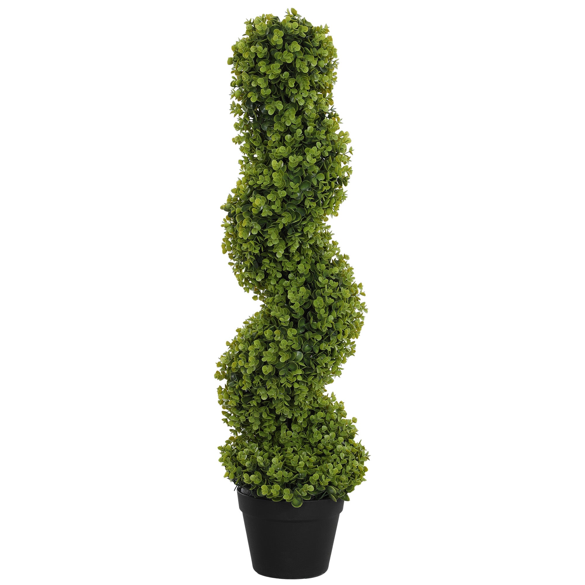 Artificial Spiral Eucalyptus Plant with Pot UV Resistant, Indoor and Outdoor Decoration, Height 90 cm, Green