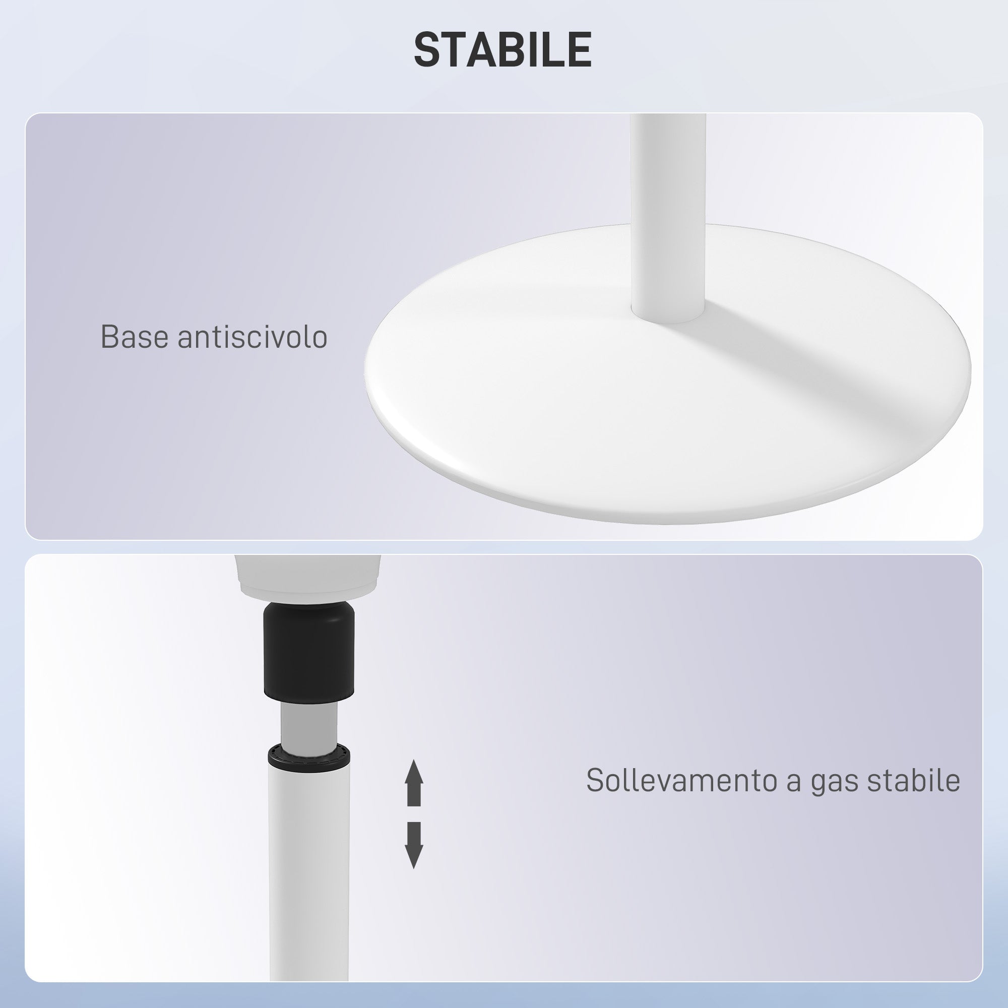 Adjustable Height Ergonomic Stool with 5° Tilt, Modern Stool in Polyester, Foam and PP, 41.5x41.5x51.5-71.5 cm, Gray