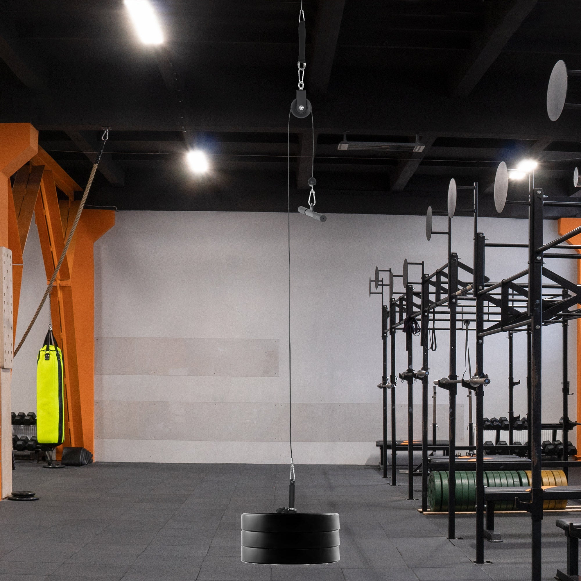 SPORTNOW Strength Training Pulley System - LAT Pull Down Tricep Pulley System for Biceps, Triceps, Shoulders, Back, Forearms