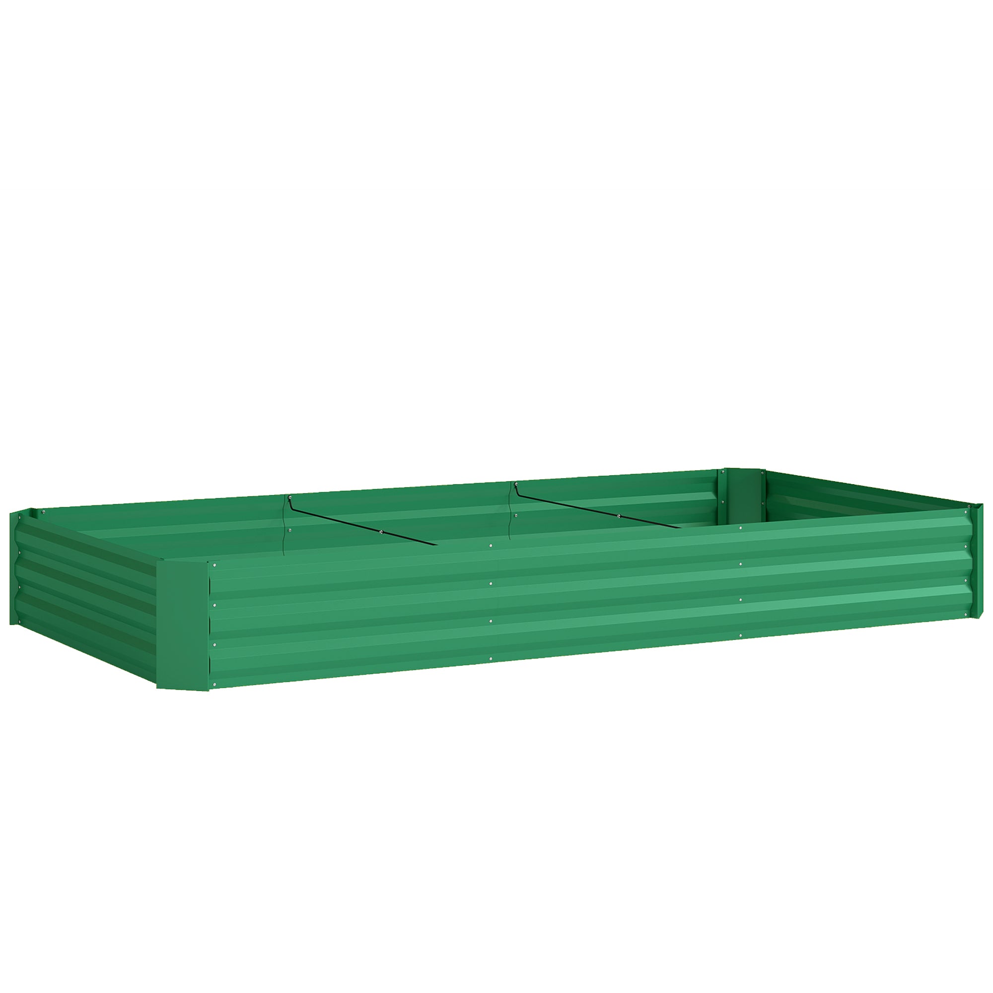 Outdoor Planter — Rectangular Raised Garden Bed with Safety Edge and Open Bottom for Flowers & Herbs, 94.5 x 47.2 x 11.8 in (240 x 120 x 30 cm), Green