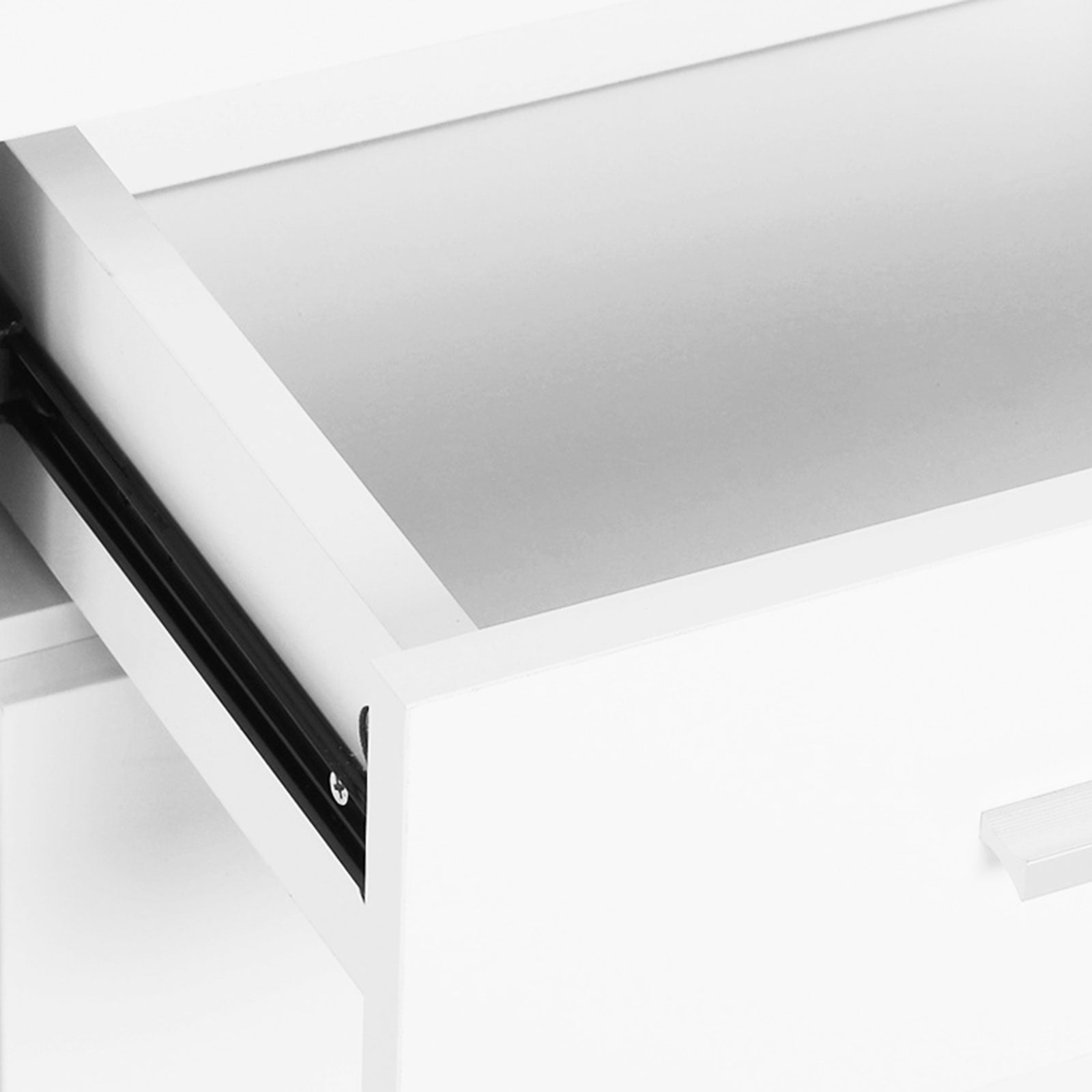 Kitchen Sideboard Cabinet with 2 Doors Living Room Buffet with 2 Drawers Adjustable Shelf Modern Style for Dining Room 106x35x76cm Glossy White