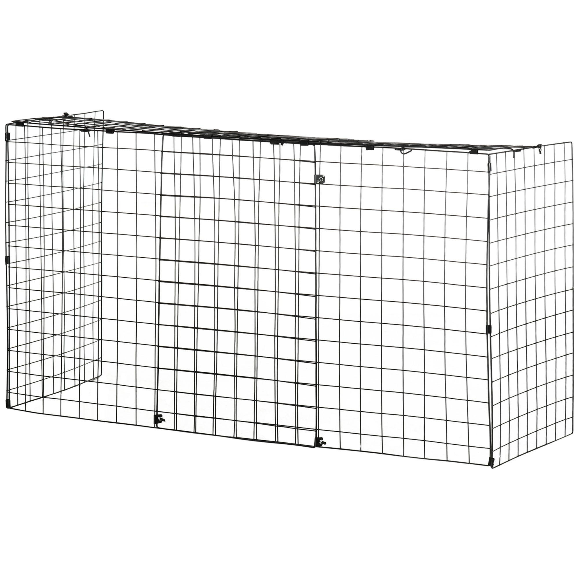 Fireplace Spark Protection Screen with Adjustable Length 81.5-160x44x68 cm Black Metal Wire Fireplace Protector