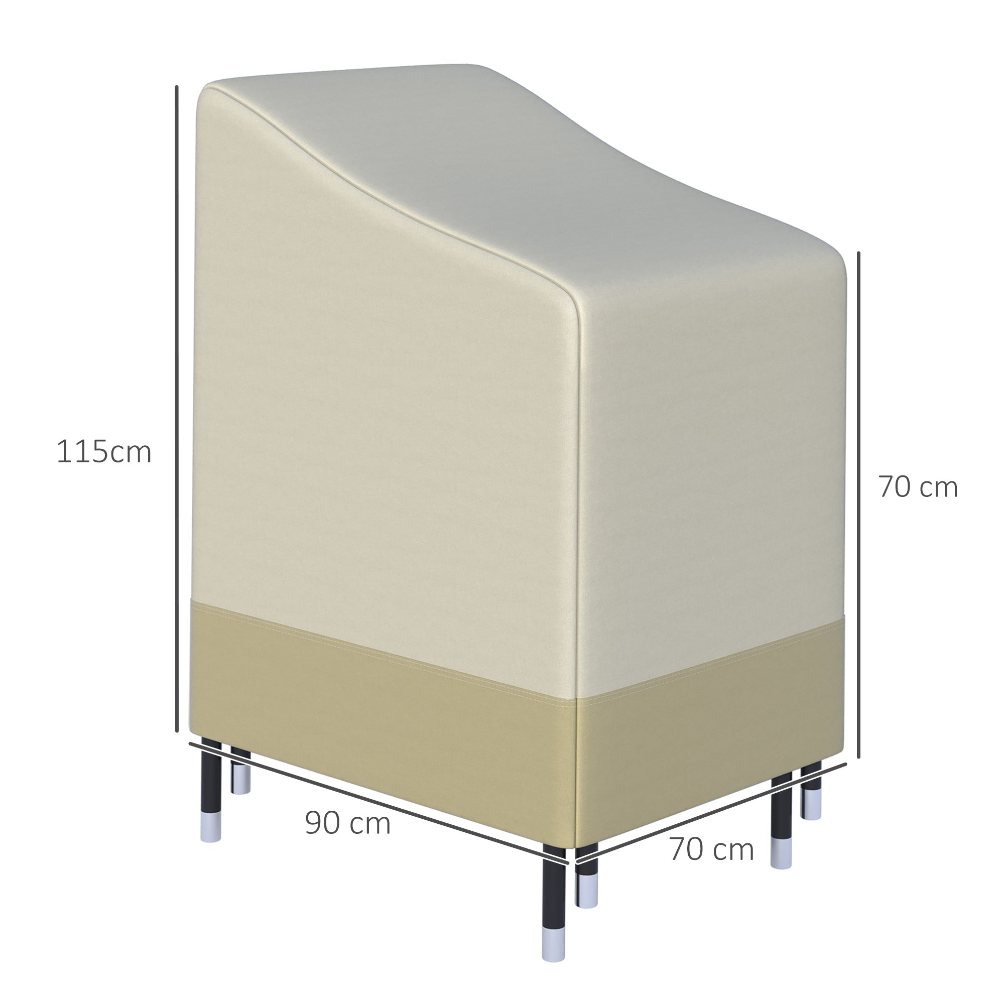 Stackable Chair Cover 90x70x115 cm Waterproof Oxford 600D Garden Furniture Cover Anti-UV Beige and Brown