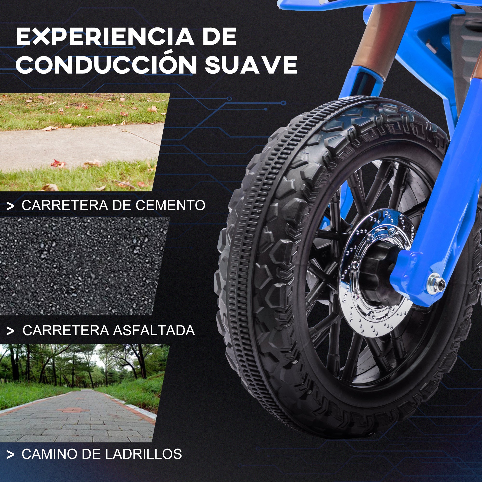 Electric Motorcycle for Kids 3+ Years 12V Battery Powered Motorcycle for Kids with Training Wheels Twist Throttle and Horn Kids Motorcycle Load 30 kg Blue