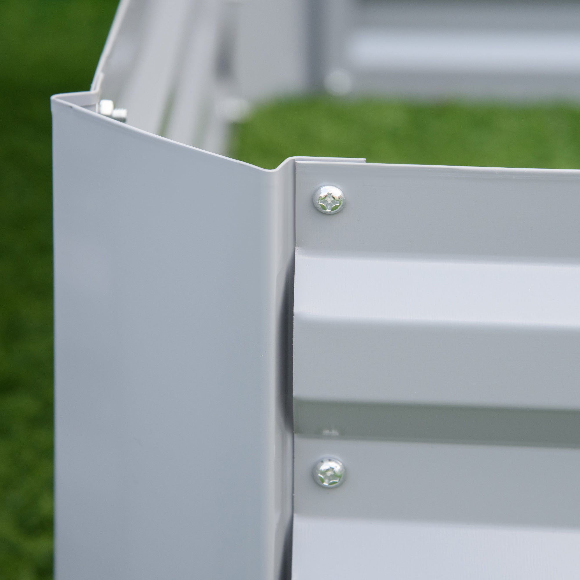 Raised Bed Set, 2-Piece Gardening Bed, Planting Box, Flower Box, Planting Pot, Flower Pot for Garden, Terrace, Galvanized Steel, Gray, 100 x 100 x 30 cm