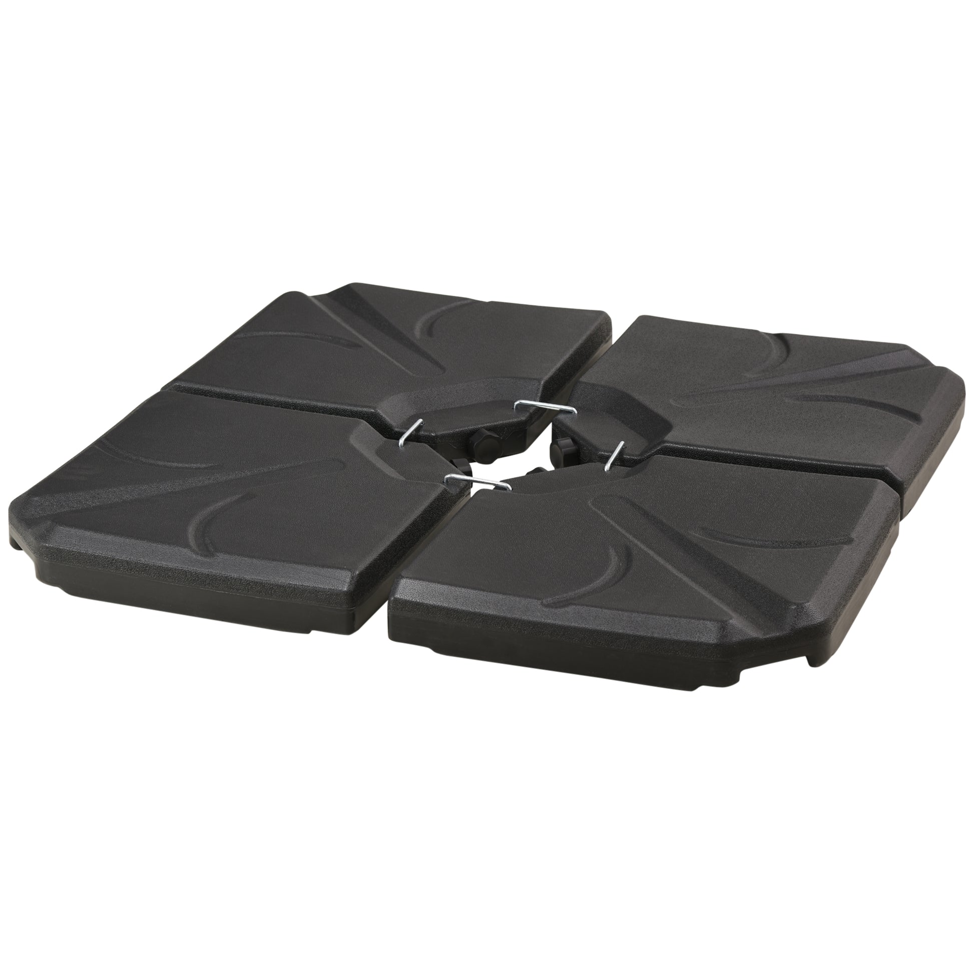 Umbrella Stand 4-piece Umbrella Weight, Umbrella Stand for Cantilever Umbrella, Ground Cross fillable with Sand/Water up to 18/14 kg Cantilever Umbrella Stand Weights Umbrella Base HDPE Black
