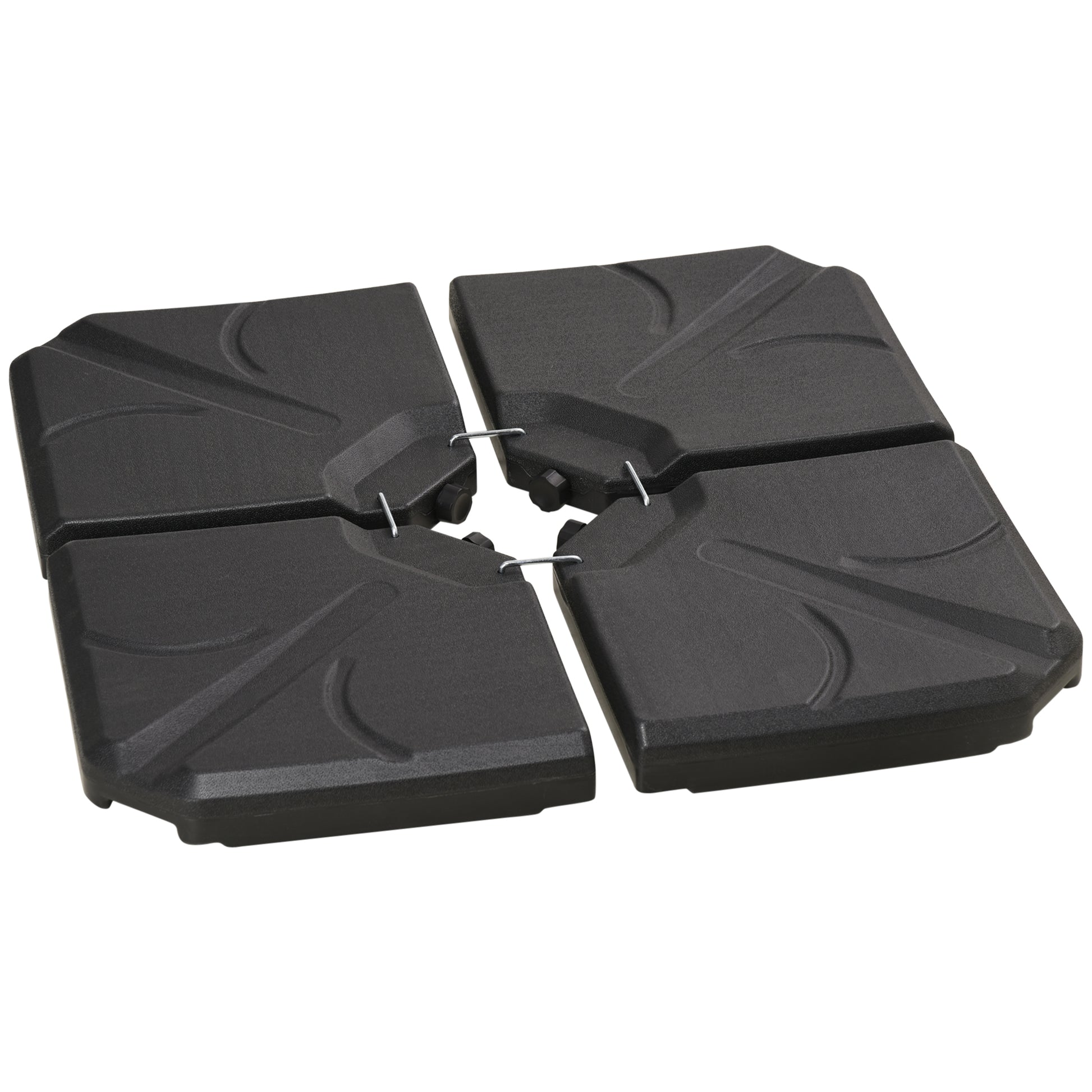 Umbrella Stand 4-piece Umbrella Weight, Umbrella Stand for Cantilever Umbrella, Ground Cross fillable with Sand/Water up to 18/14 kg Cantilever Umbrella Stand Weights Umbrella Base HDPE Black