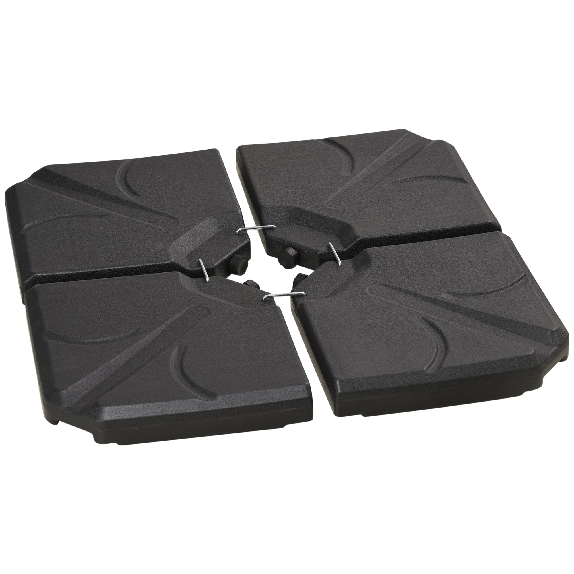 Umbrella Stand 4-piece Umbrella Weight, Umbrella Stand for Cantilever Umbrella, Ground Cross fillable with Sand/Water up to 18/14 kg Cantilever Umbrella Stand Weights Umbrella Base HDPE Black