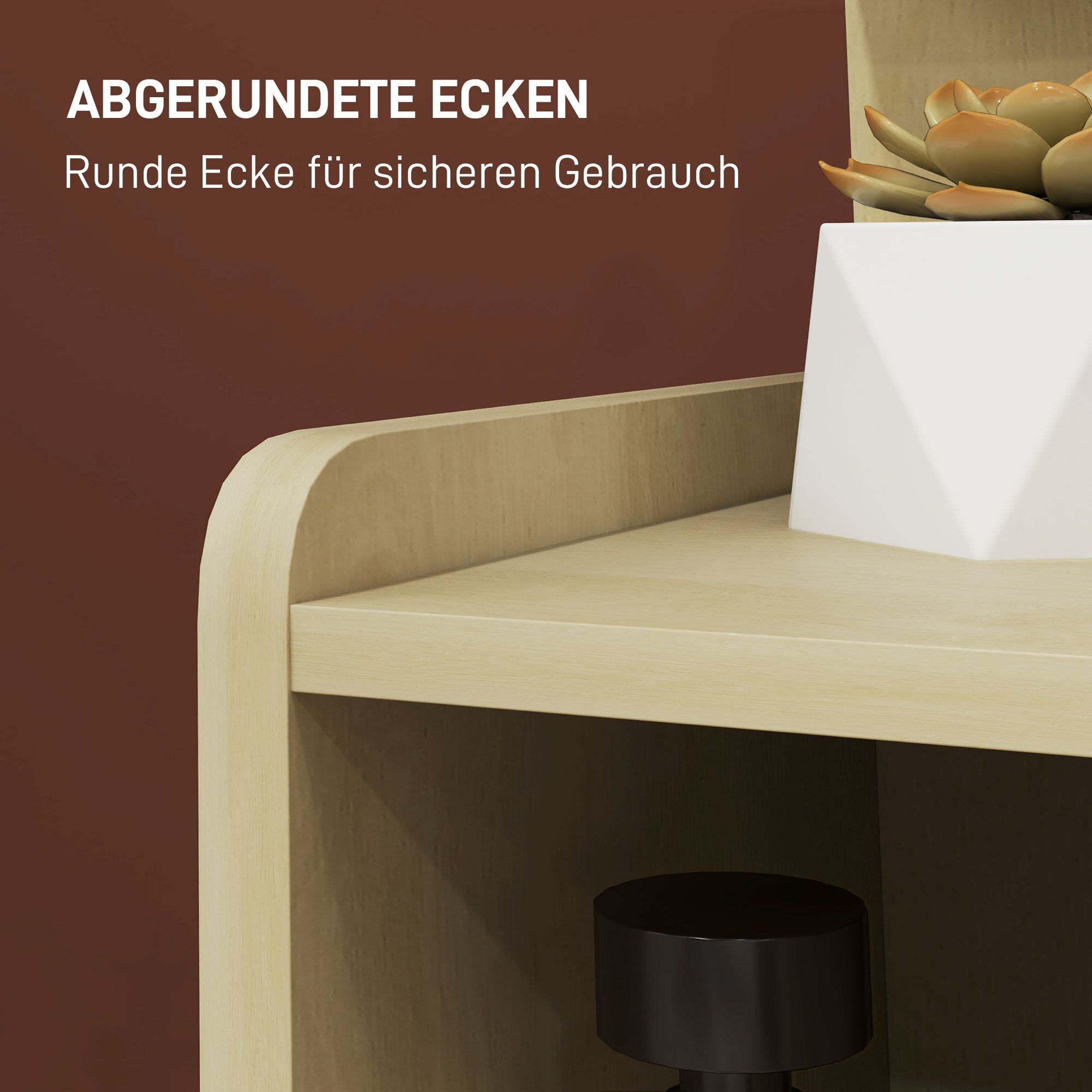 Nightstand, Side Table with 2 Drawers, Open Compartment, Bedside Table, Bedside Cabinet for Bedroom, Living Room, Natural Wood, 40 x 30 x 60 cm