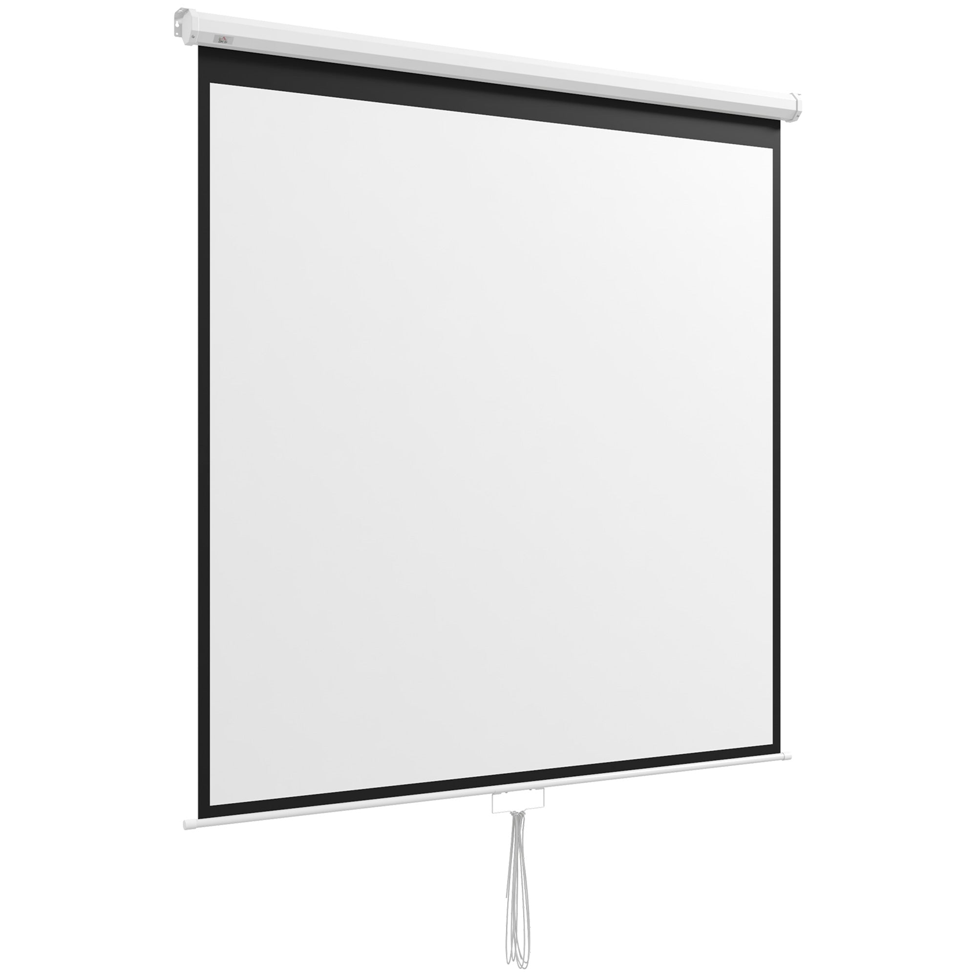99-Inch Manual Projector Screen Portable Projection Screen 1:1 Format for Indoor and Outdoor Home Cinema Patio 178x178 cm White