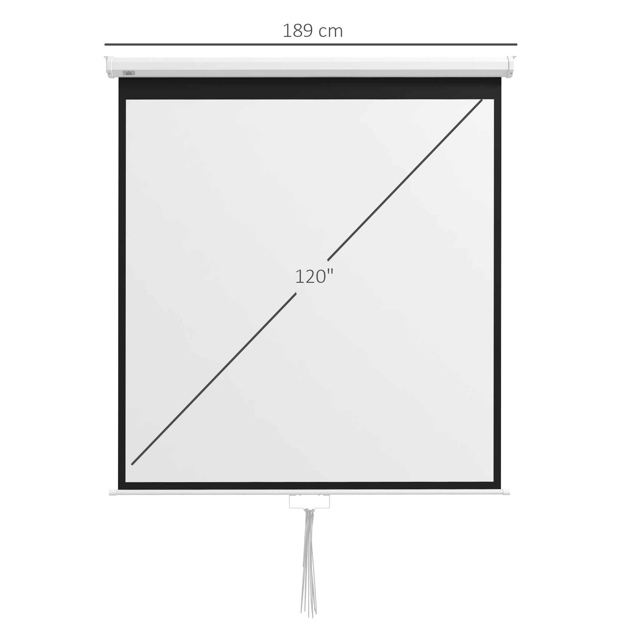 99-Inch Manual Projector Screen Portable Projection Screen 1:1 Format for Indoor and Outdoor Home Cinema Patio 178x178 cm White