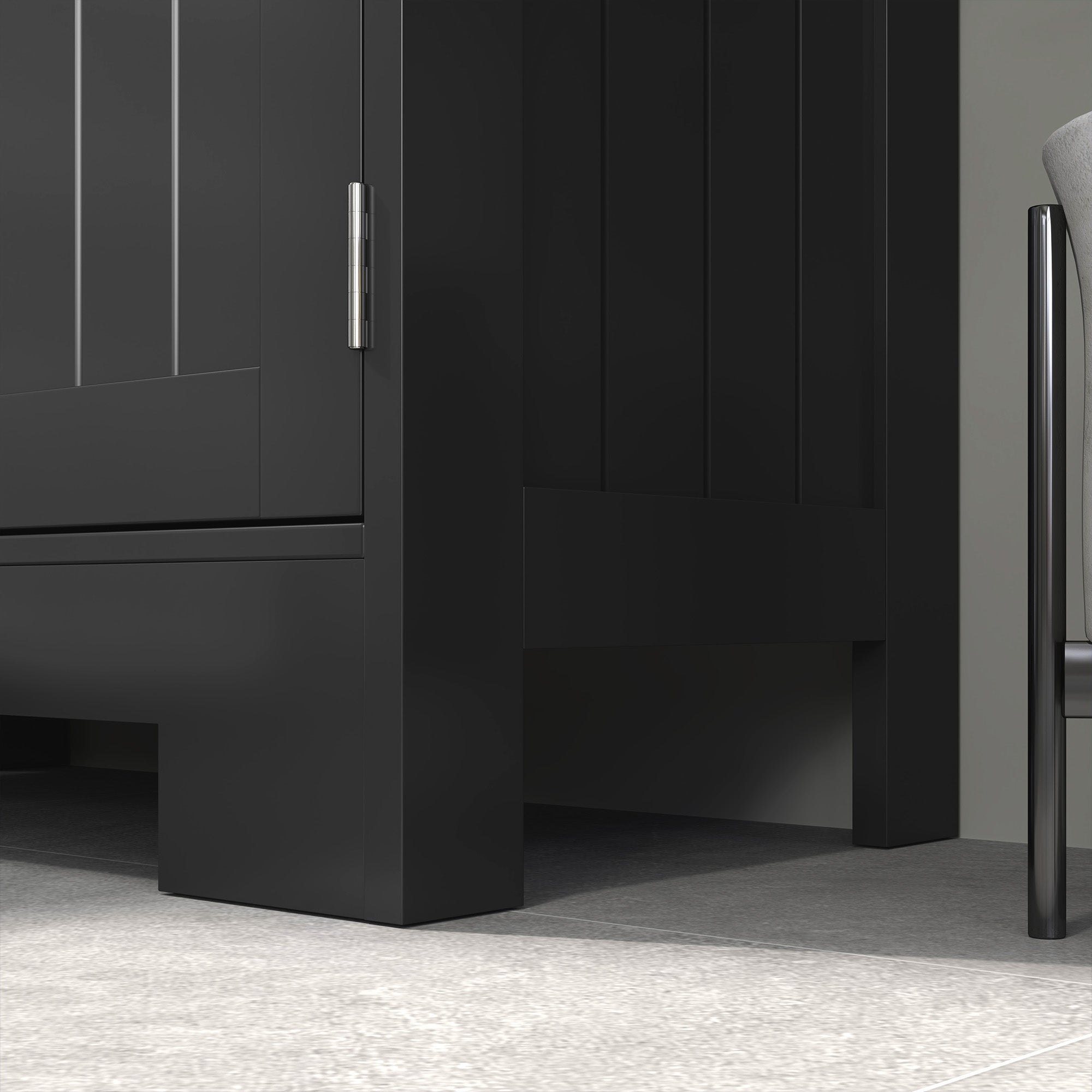 Bathroom Cabinet, Storage Cabinet with 2 Drawers, Niche, Wardrobe with Door, Adjustable Shelf, Bathroom Cabinet, Kitchen, Living Room, 60 x 30 x 109 cm, Black