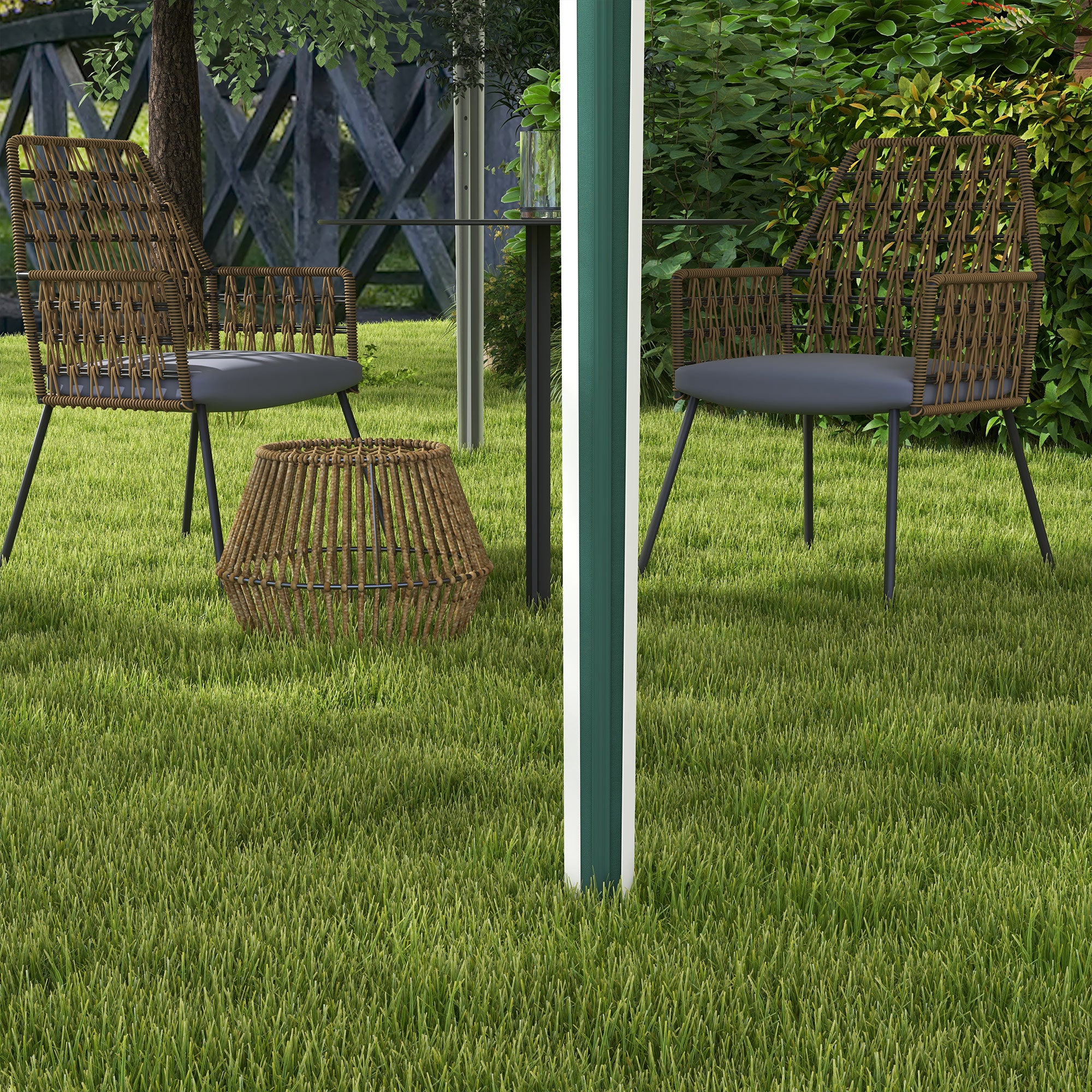 Pop-up Garden Gazebo for 6-9 People, 3x3m Folding Gazebo with Adjustable Height and Carry Bag, Metal Frame with Ropes, Stakes, and Sandbags, 295x295x255 cm, Green