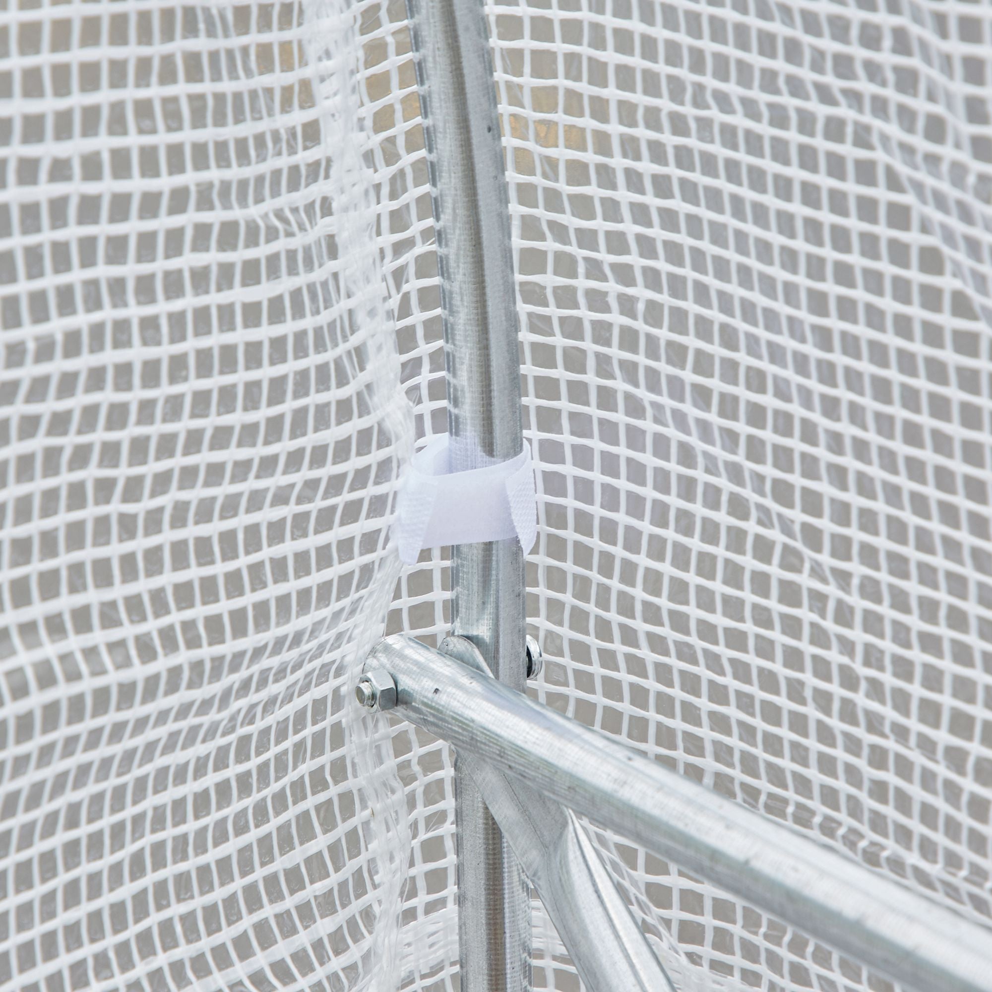 Garden Greenhouse 4x2x2 m Tunnel Type with 6 Breathable Windows and Roll-Up Zipper Door for Growing Plants Vegetables White