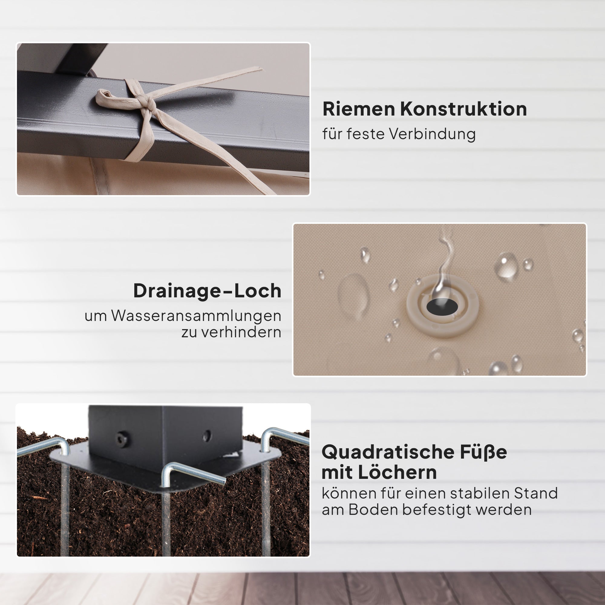 Pergola Waterproof Pavilion 3 x 3 m Patio Cover with Sliding Roof, UV Protection for Garden Beige