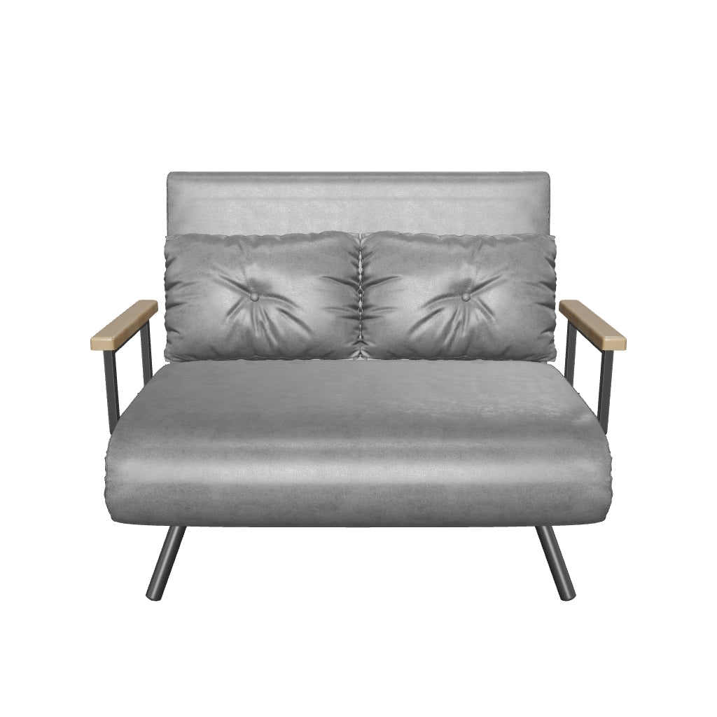 HOMCOM Κρεβατοκάμαρα Καναπές, Κρεβάτι με Λειτουργία Κρεβατιού, Πολυθρόνα με Μαξιλάρι Πλάτης, Υφασμένος Καναπές με Ρυθμιζόμενη Πλάτη, Λουστραριστή Όψη, 102Π x 73Β x 81Υ εκ., Σκούρο Γκρι