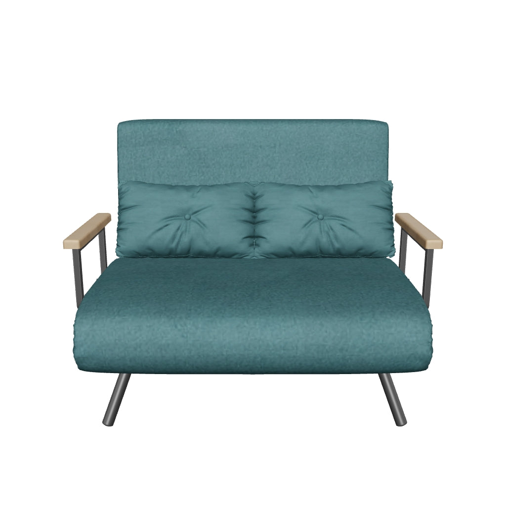 HOMCOM Καναπές Κρεβάτι 2 Θέσεων, Αναδιπλούμενος με 5 Ρυθμιζόμενες Θέσεις Πλάτης και 2 Μαξιλάρια, Υλικό Βελούδινης Επένδυσης για Σαλονάκι, Δωμάτιο Επισκεπτών, 102 x 73 x 81 εκ, Σκούρος Μπλε