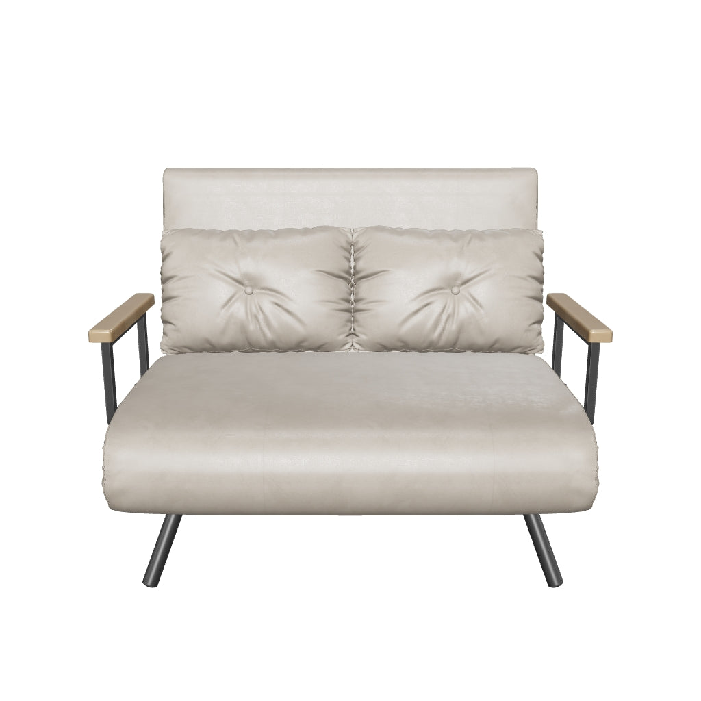 HOMCOM Καναπές Κρεβάτι, Αναδιπλούμενο Κρεβάτι με Λειτουργία Κρεβατιού, Πολυθρόνα με Μαξιλάρι Πλάτης, Υφασμένος Καναπές με Ρυθμιζόμενη Πλάτη, Βελούδινη Όψη, 102 x 73 x 81 εκ., Ανοιχτό Καφέ