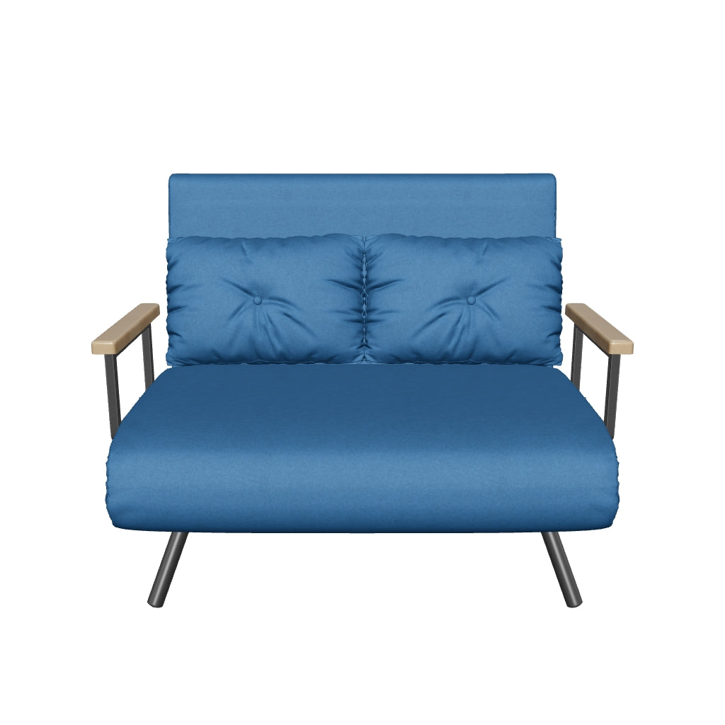 HOMCOM Разтегателен диван, сгъваемо легло с функция легло, шезлонг с възглавници на гърба, мека диван с регулируема облегалка, велурен вид, 102 x 73 x 81 см, Син