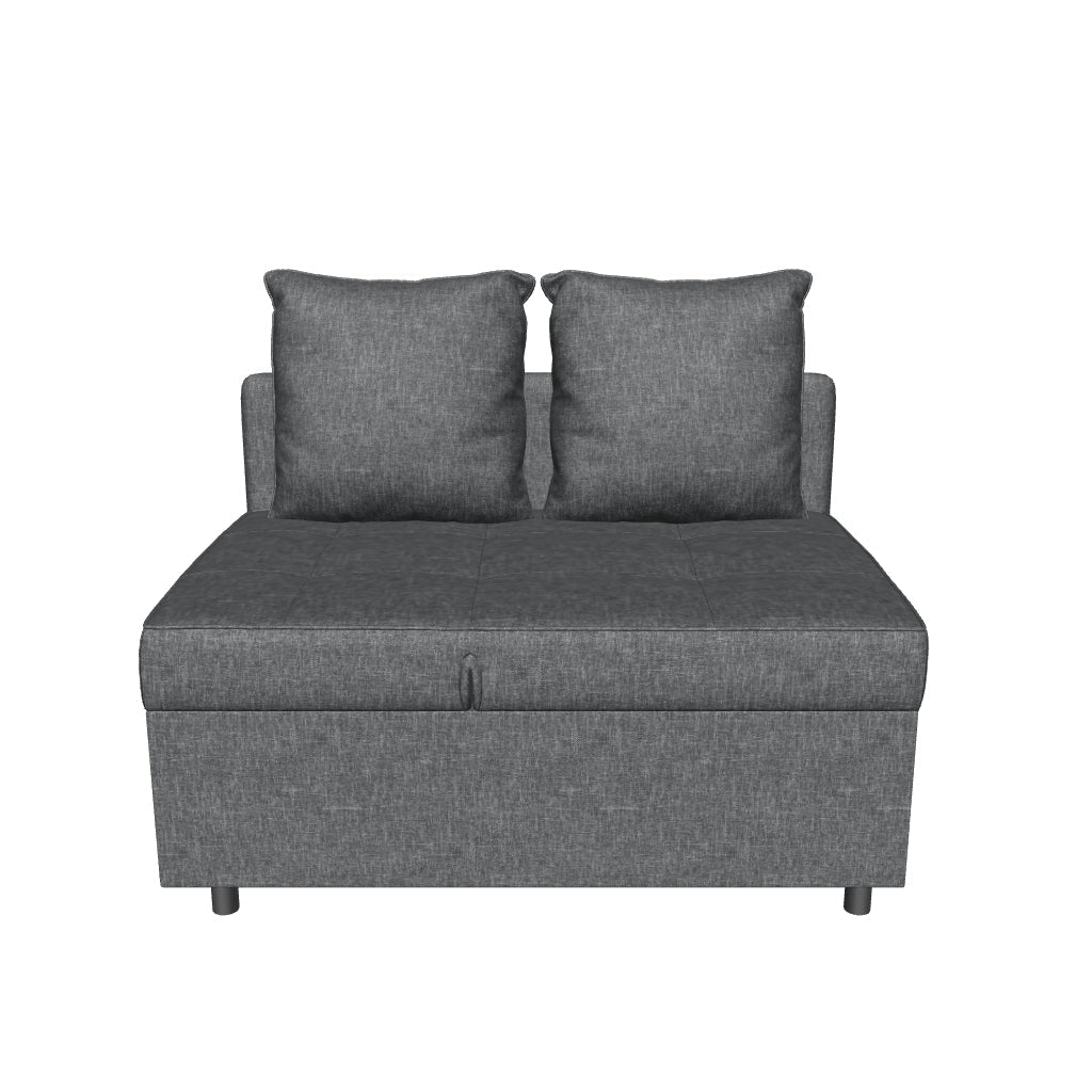 Sleeper Chair 3-in-1 Pull-Out Sofa Bed with Bed Function 2 Seater Sofa with Adjustable Backrest, Side Pocket, Cushion, Casters, up to 300 kg, for small space Dark Gray