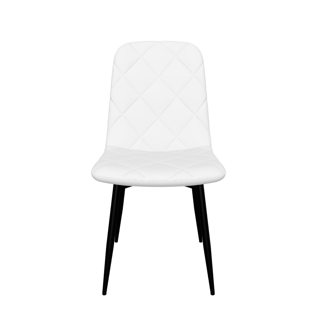 HOMCOM Комплект от 4 трапезни стола, тапицирани кухненски столове с висока облегалка, стоманени крака и плат с ефект на велур, за хол, спалня, кухня, кремав