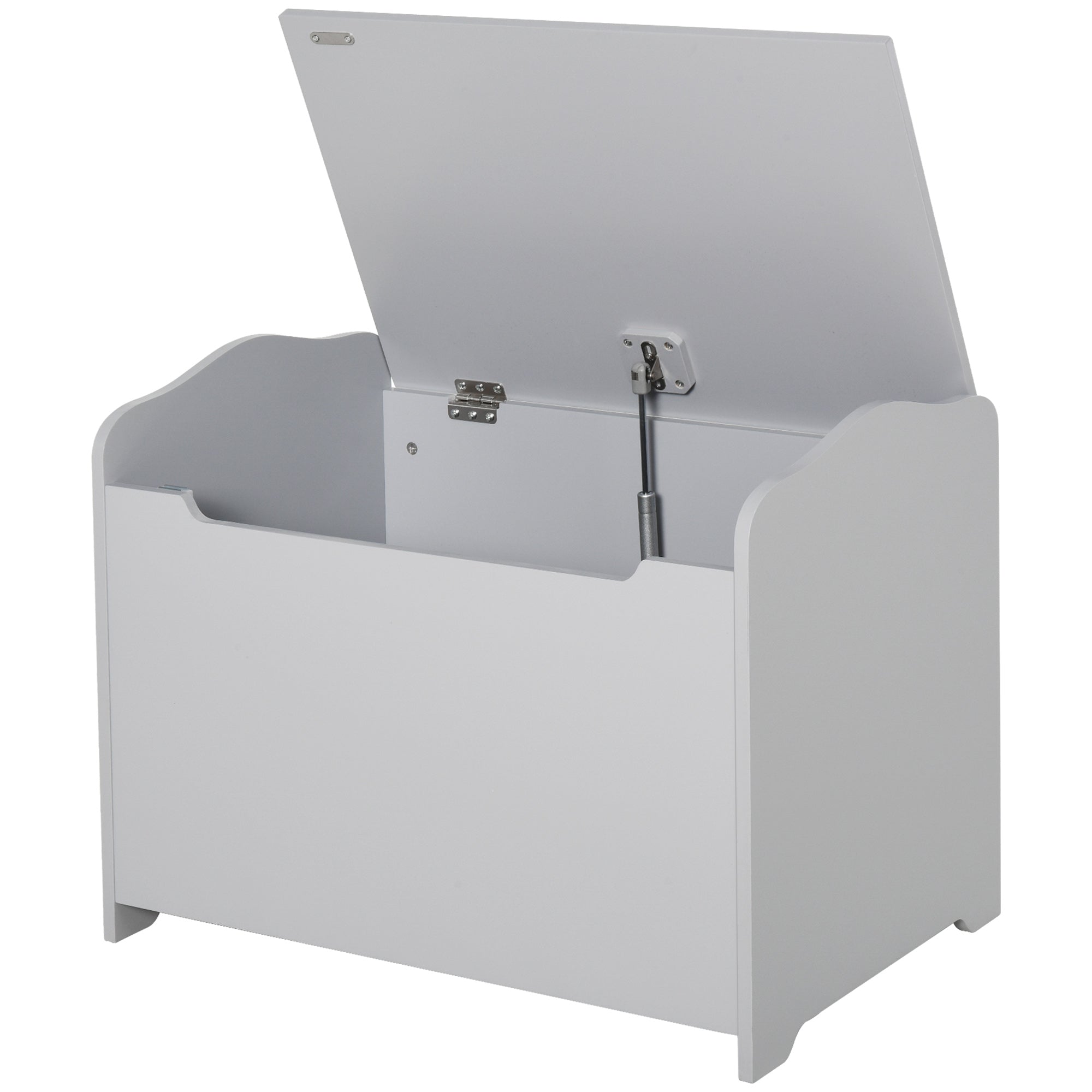 Wooden Children's Toy Chest, Storage Bench for Nursery with Pneumatic Piston Lid, 60x40x48cm, Gray
