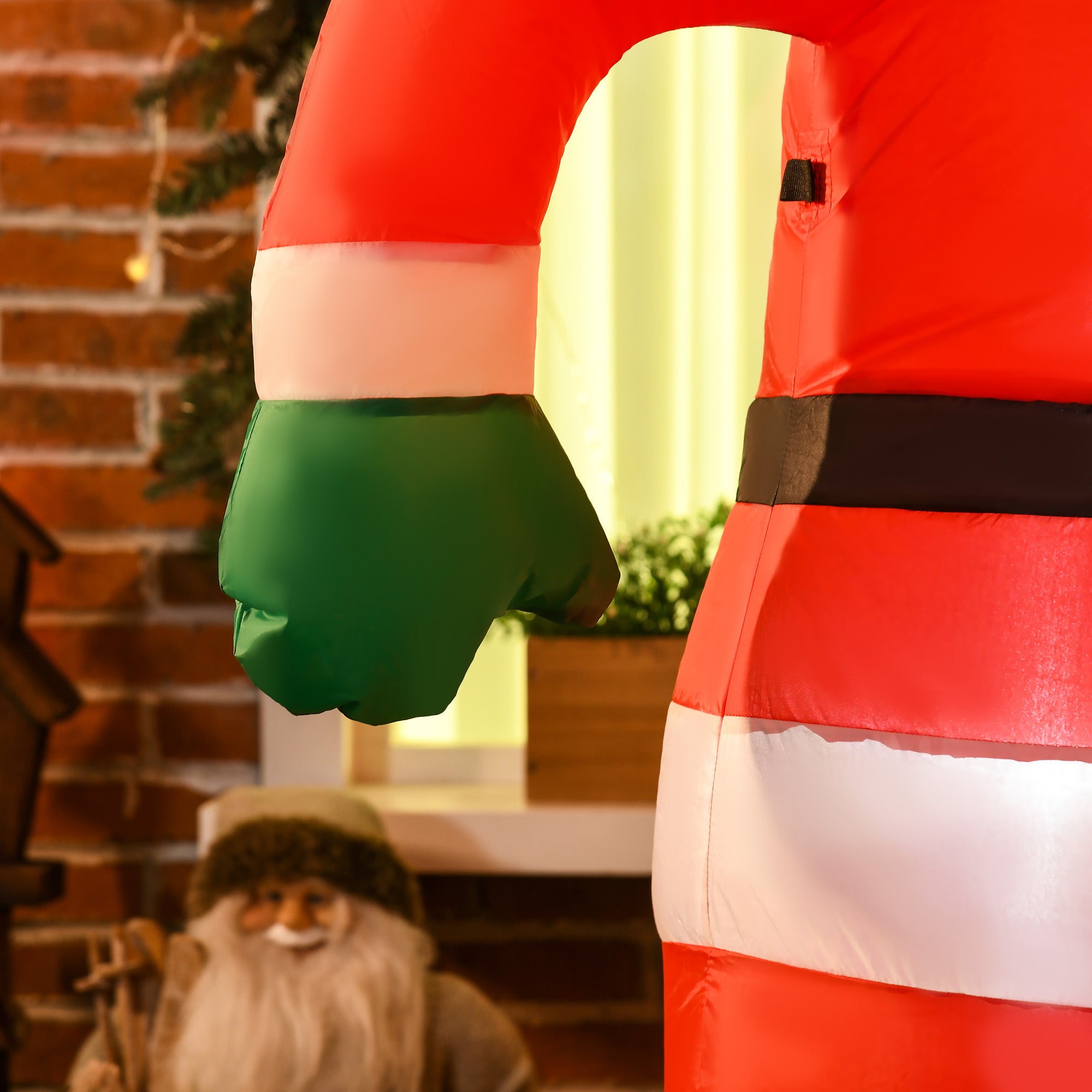 Inflatable Santa Claus with Christmas Sign Inflatable with 3 LED Lights and Electric Inflator Christmas Decoration for Outdoors Indoors 120x65x180 cm Multicolor